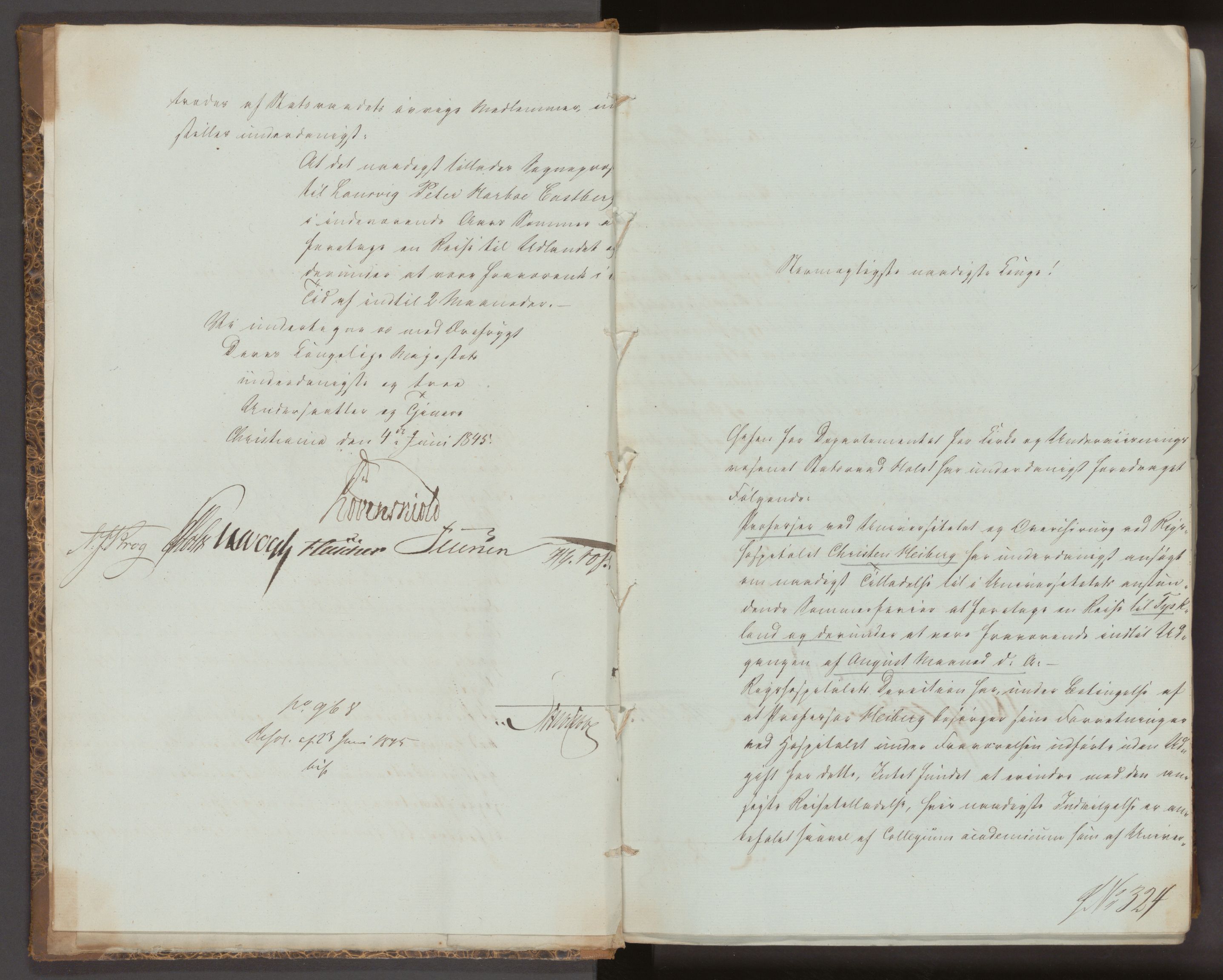 Statsrådsavdelingen i Stockholm, AV/RA-S-1003/D/Da/L0217: Regjeringsinnstillinger nr. 323-474, 1845