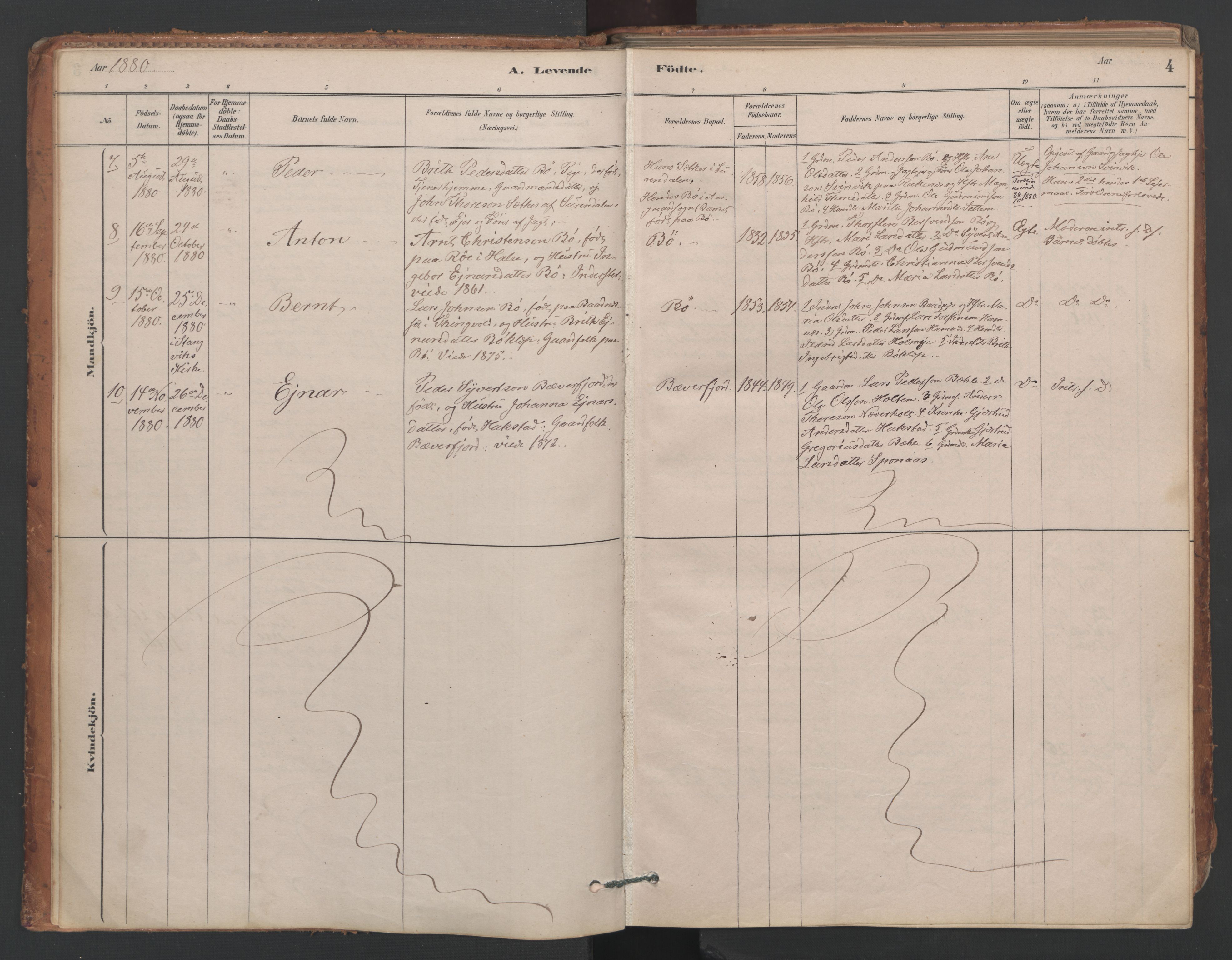 Ministerialprotokoller, klokkerbøker og fødselsregistre - Møre og Romsdal, AV/SAT-A-1454/594/L1036: Parish register (official) no. 594A02 (?), 1879-1910, p. 4