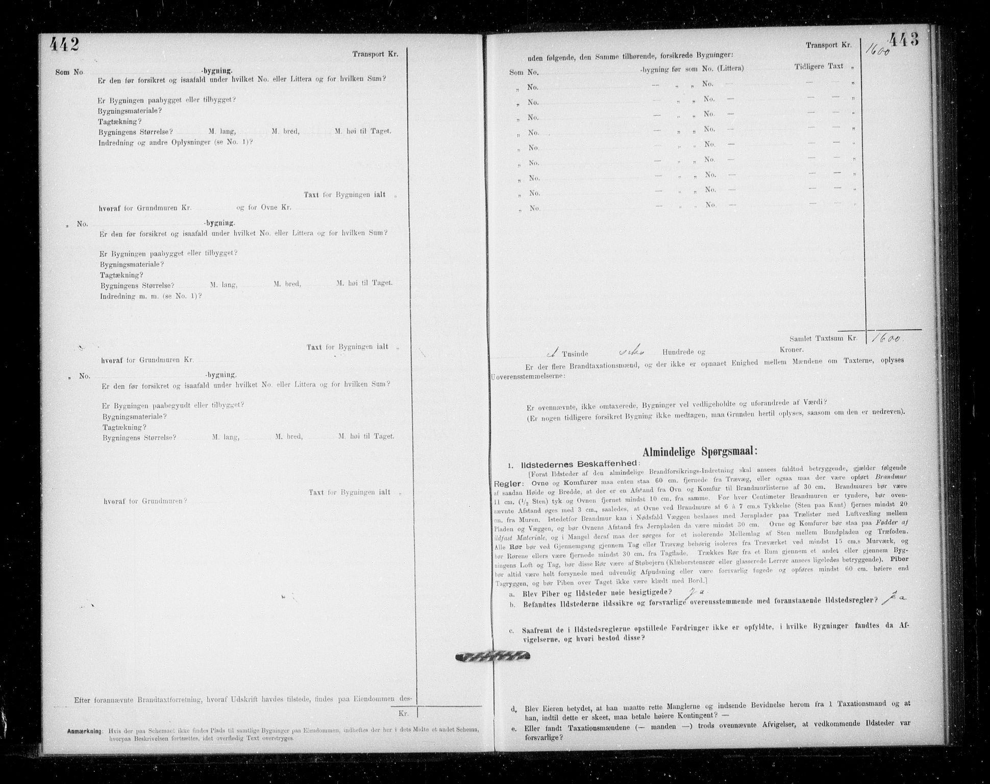 Lensmannen i Jondal, AV/SAB-A-33101/0012/L0005: Branntakstprotokoll, skjematakst, 1894-1951, p. 442-443