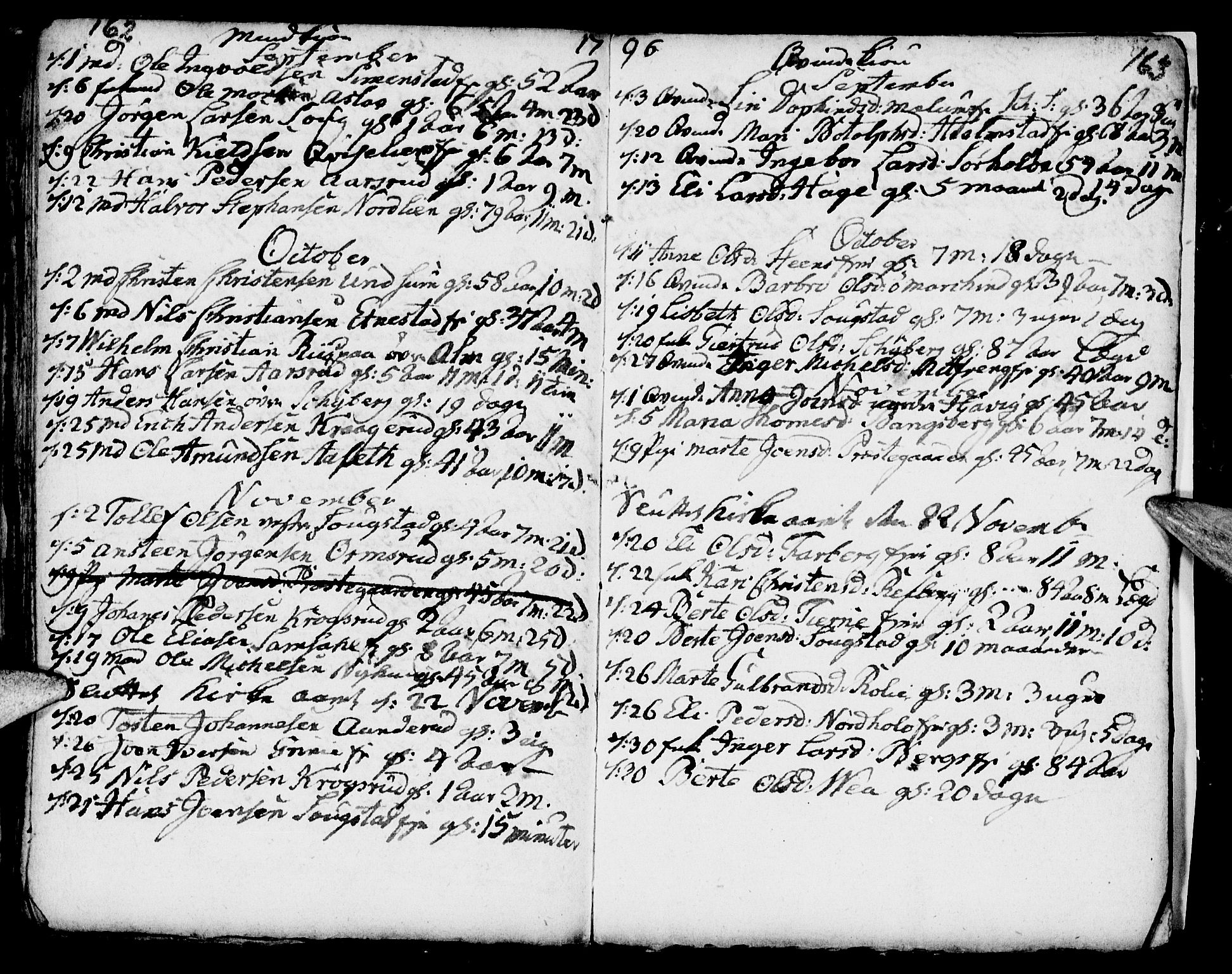 Ringsaker prestekontor, SAH/PREST-014/I/Ia/L0005/0006: Parish register draft no. 1F, 1793-1796, p. 162-163