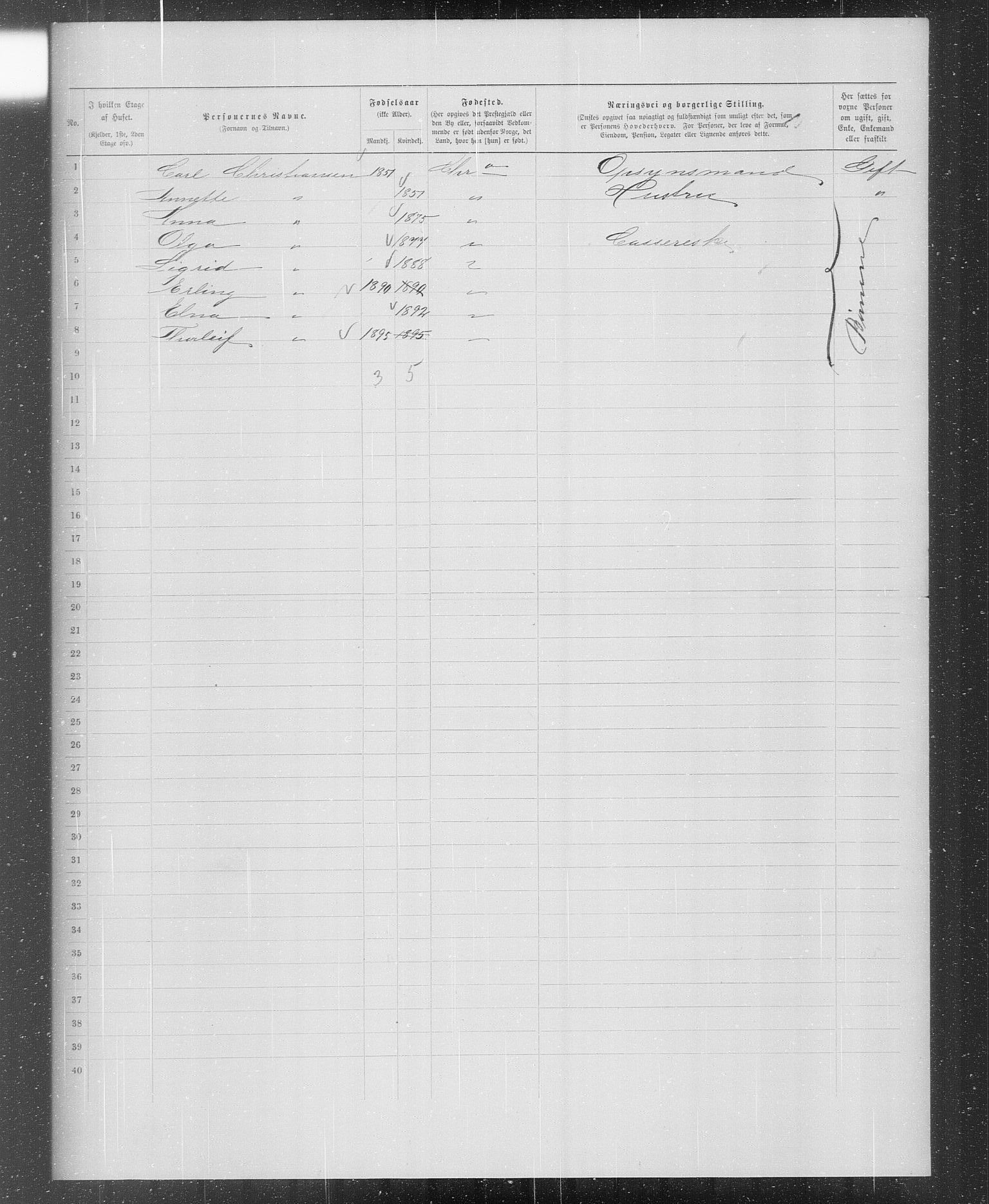 OBA, Municipal Census 1899 for Kristiania, 1899, p. 2116