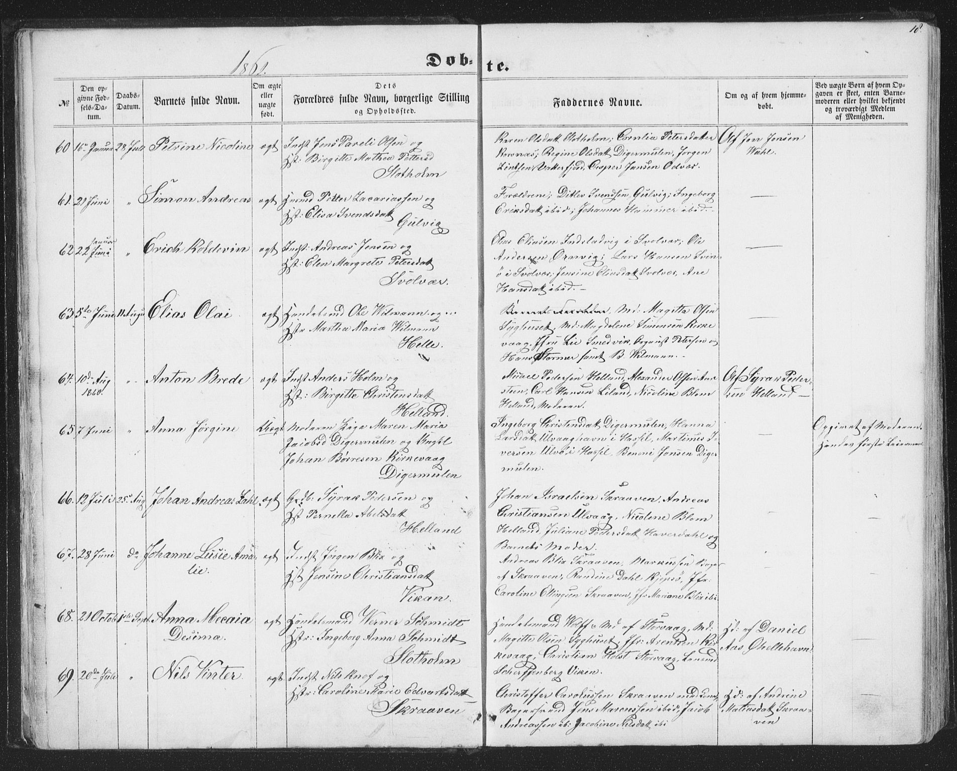 Ministerialprotokoller, klokkerbøker og fødselsregistre - Nordland, SAT/A-1459/874/L1073: Parish register (copy) no. 874C02, 1860-1870, p. 18