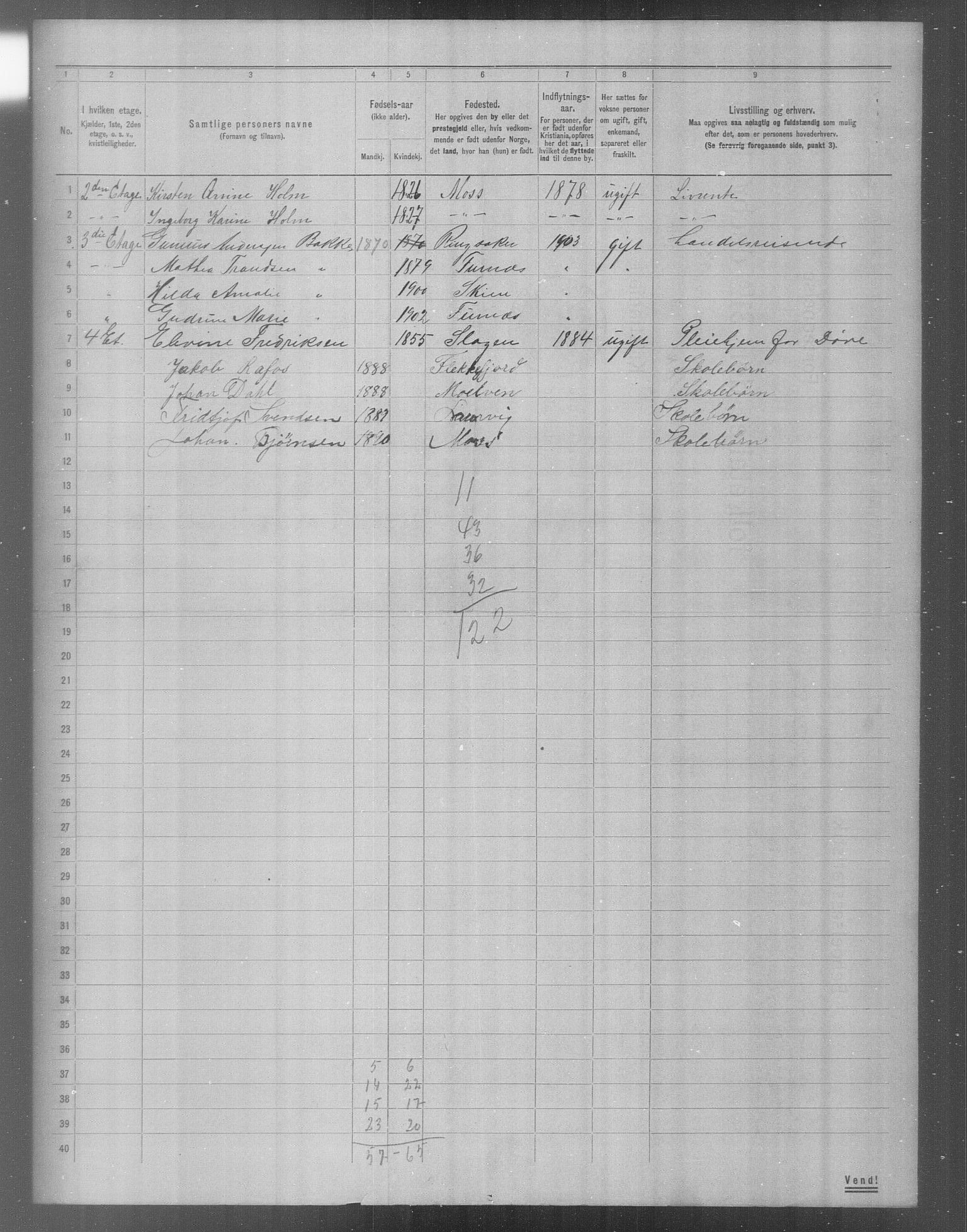 OBA, Municipal Census 1904 for Kristiania, 1904, p. 19318