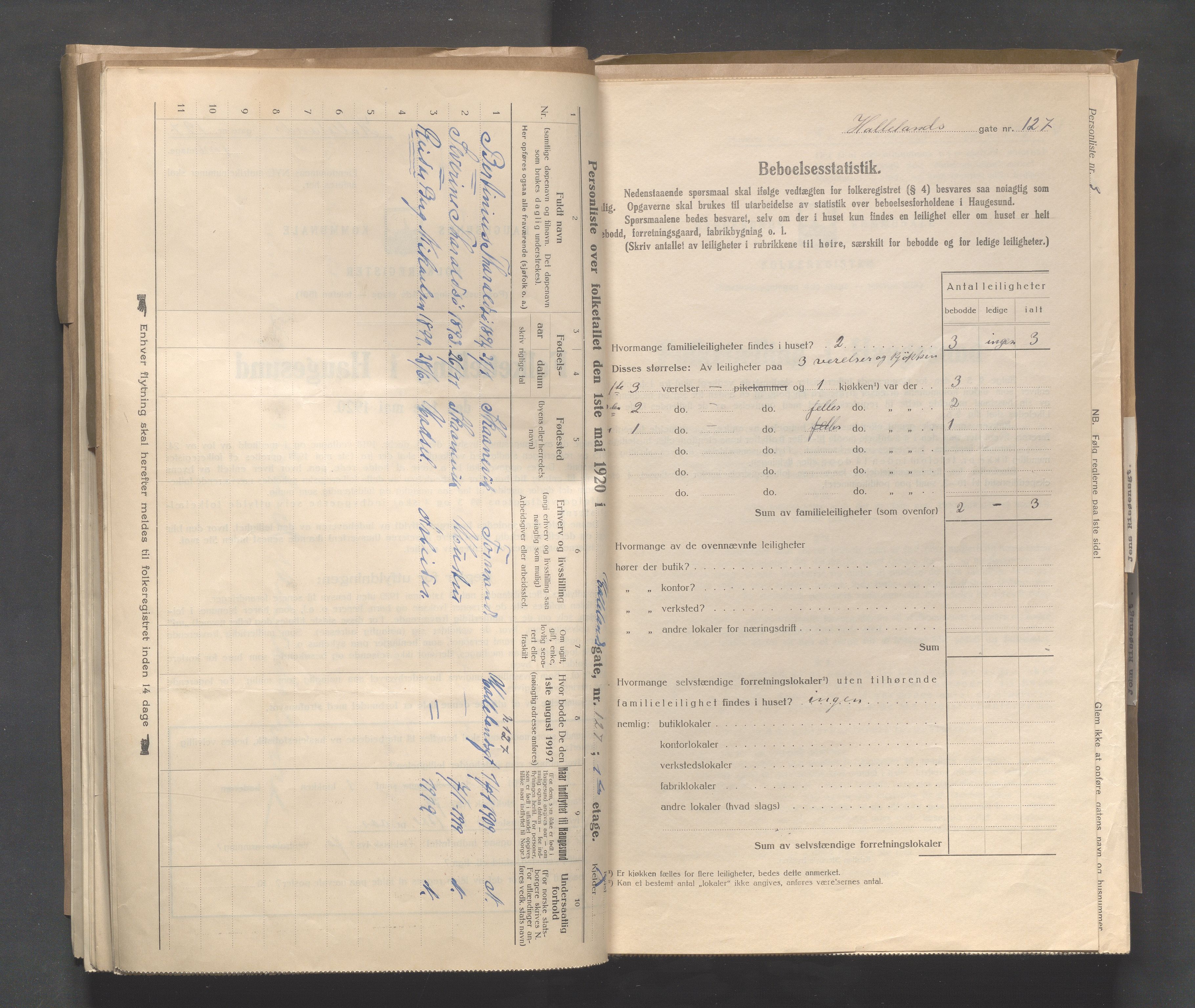 IKAR, Local census 1.5.1920 for Haugesund, 1920, p. 6396