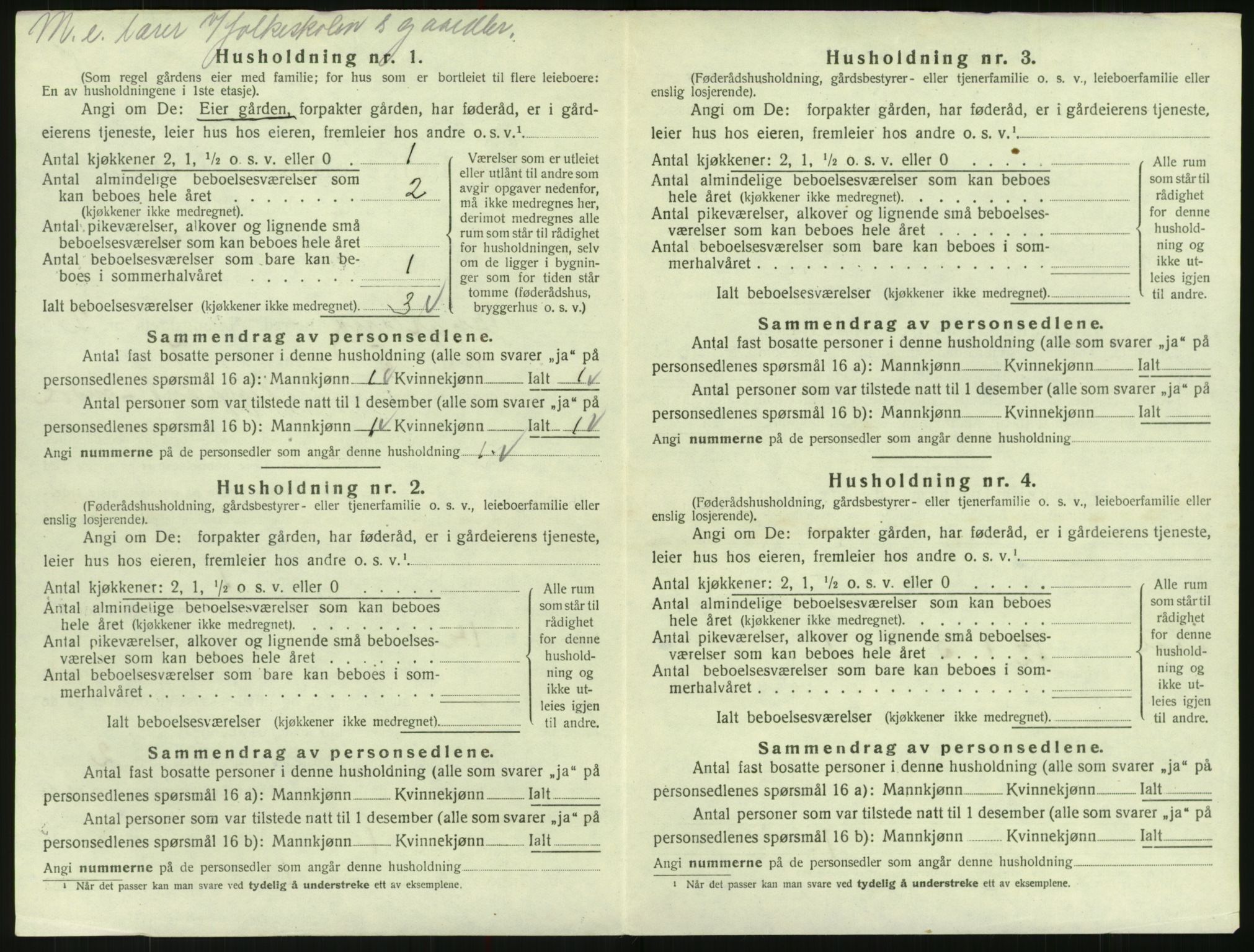 SAK, 1920 census for Bygland, 1920, p. 164