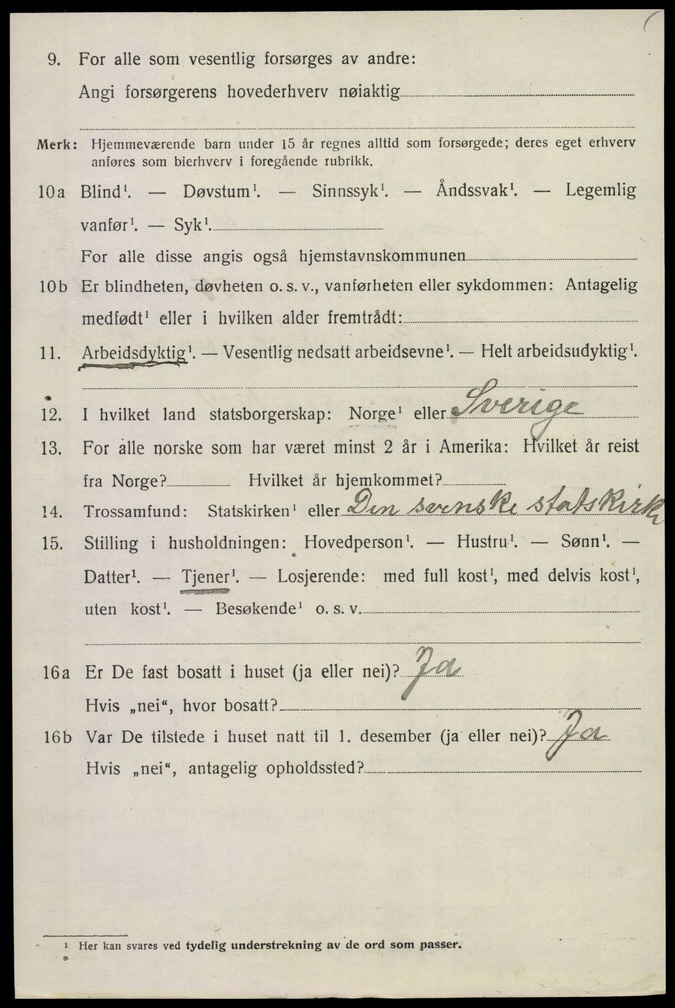 SAKO, 1920 census for Andebu, 1920, p. 3497