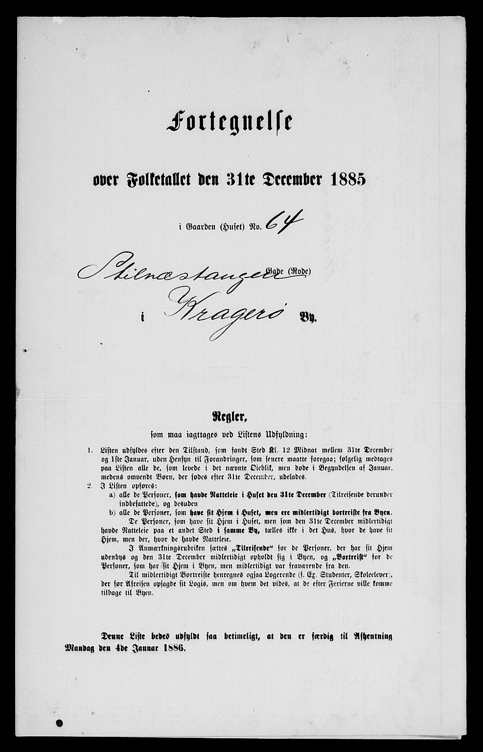 SAKO, 1885 census for 0801 Kragerø, 1885, p. 133