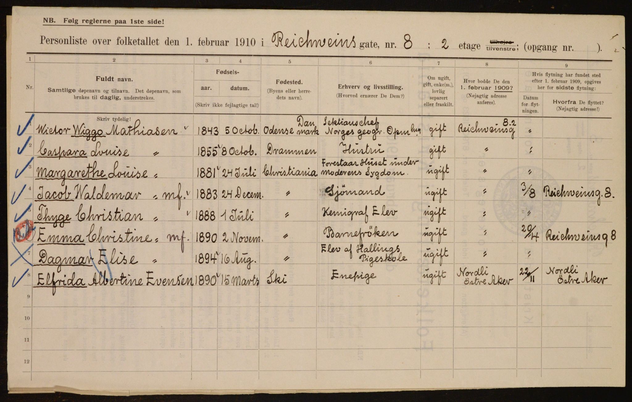 OBA, Municipal Census 1910 for Kristiania, 1910, p. 79185