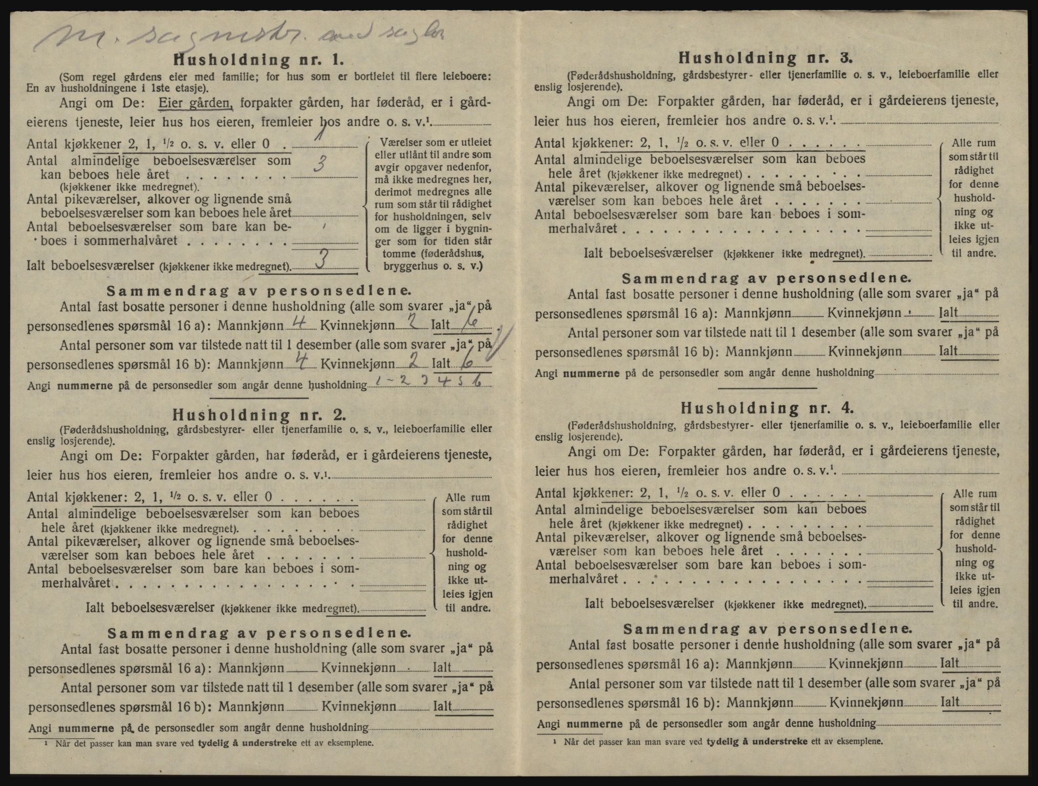 SAO, 1920 census for Glemmen, 1920, p. 302