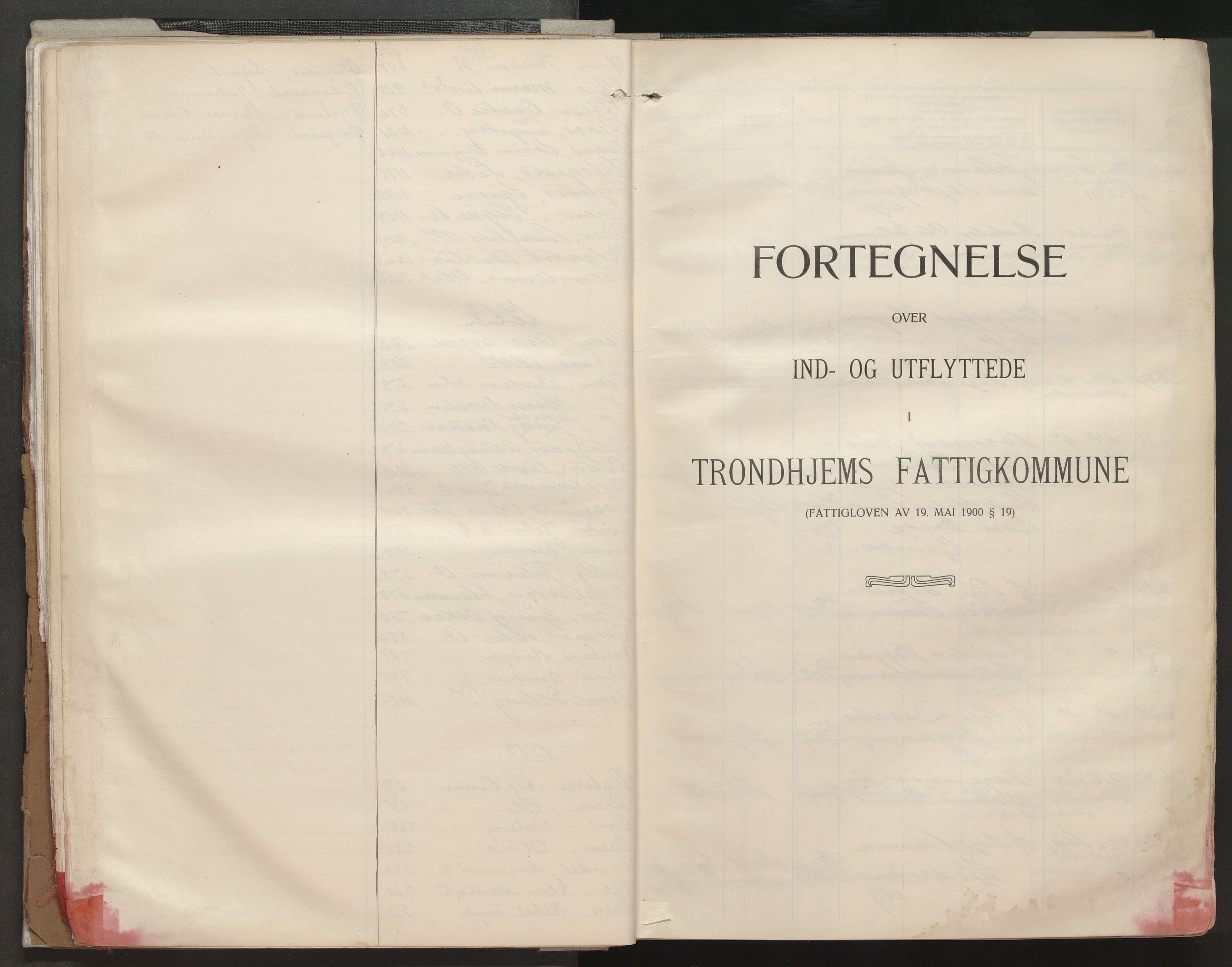 Trondheim folkeregister, SAT/A-1608/1/F/Fa/L0006: Inn- og utflyttede, 1911-1913