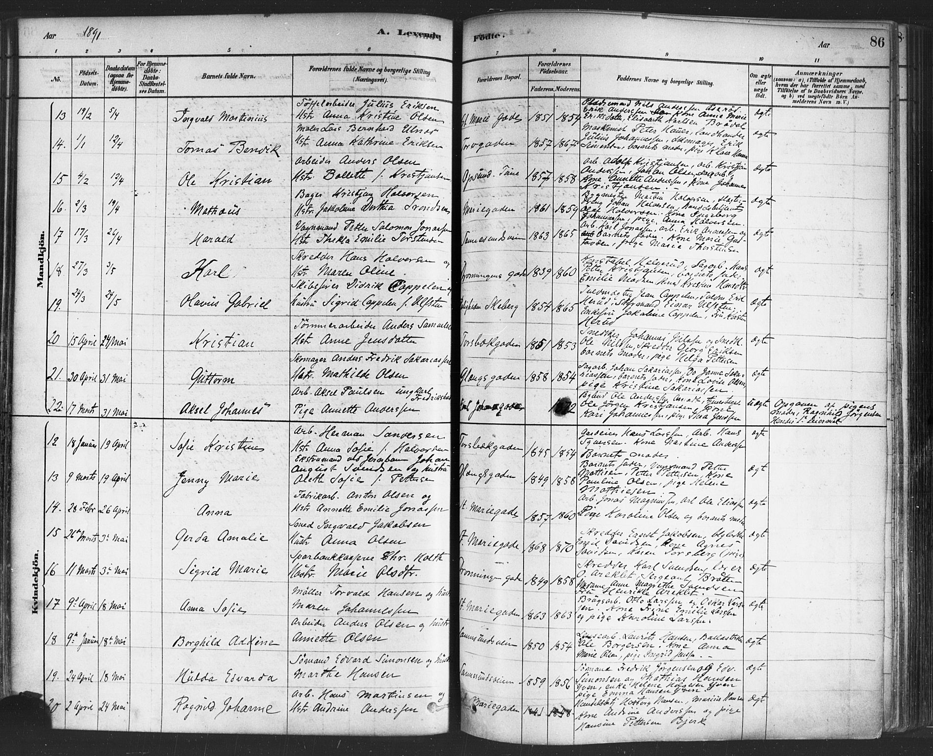 Sarpsborg prestekontor Kirkebøker, AV/SAO-A-2006/F/Fa/L0003: Parish register (official) no. 3, 1878-1891, p. 86