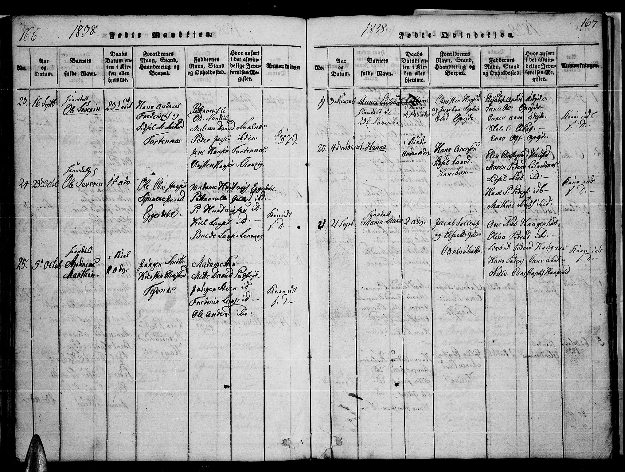 Ministerialprotokoller, klokkerbøker og fødselsregistre - Nordland, AV/SAT-A-1459/859/L0855: Parish register (copy) no. 859C01, 1821-1839, p. 166-167