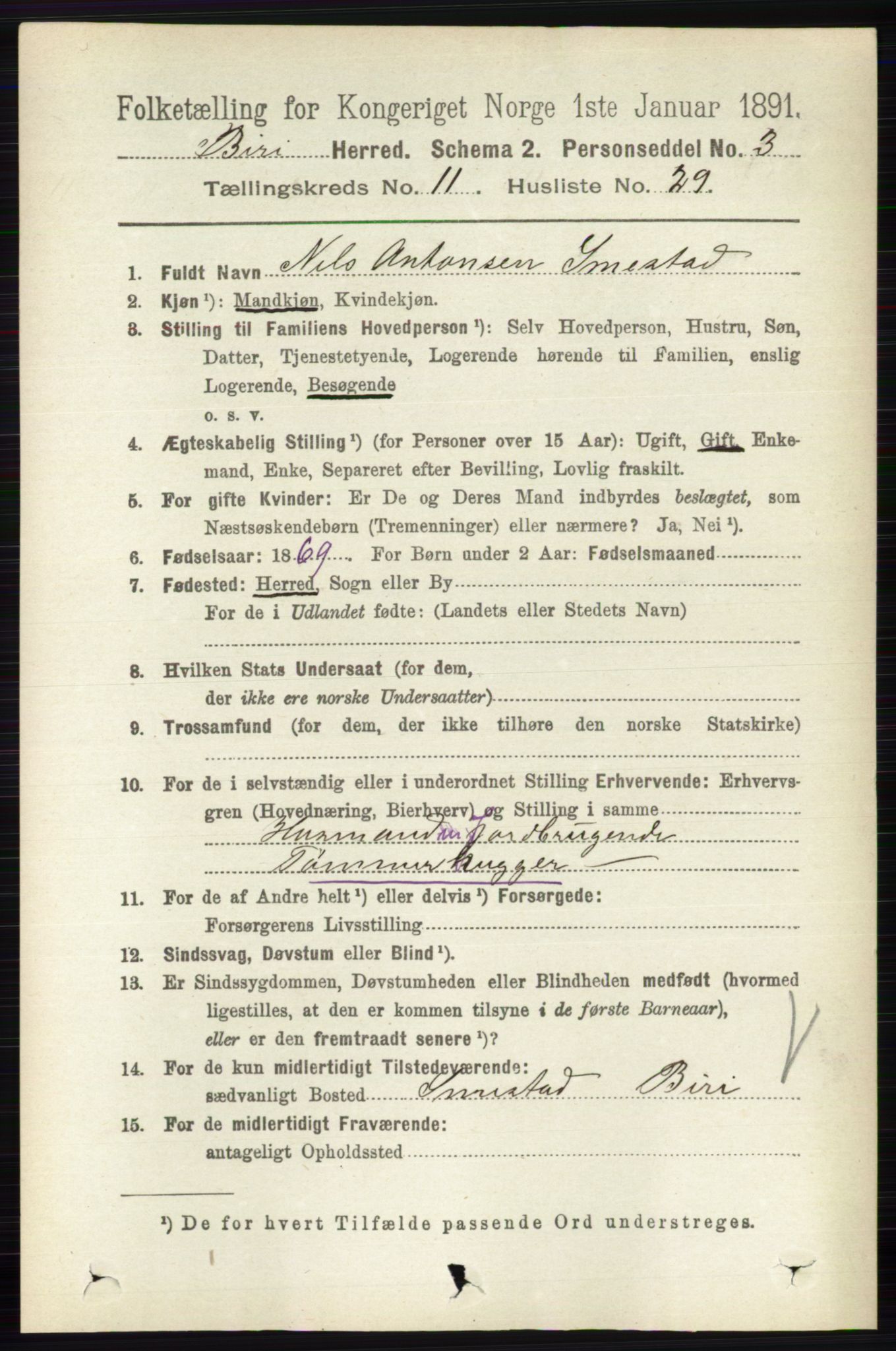 RA, 1891 census for 0525 Biri, 1891, p. 4534