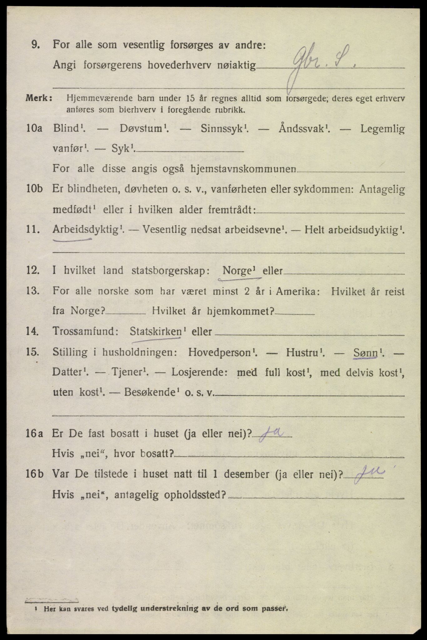 SAK, 1920 census for Konsmo, 1920, p. 1643