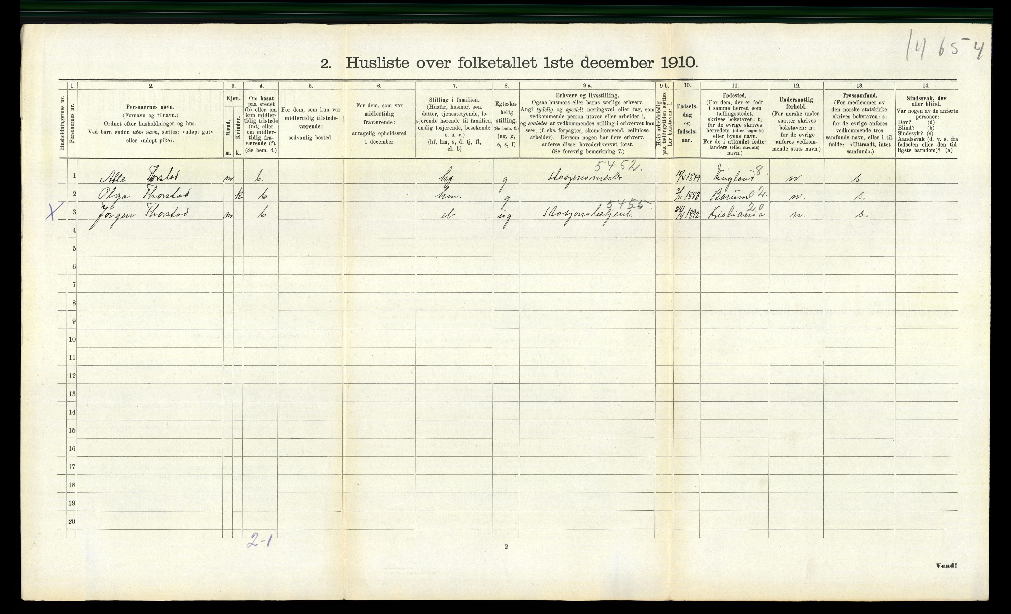 RA, 1910 census for Gransherad, 1910, p. 311