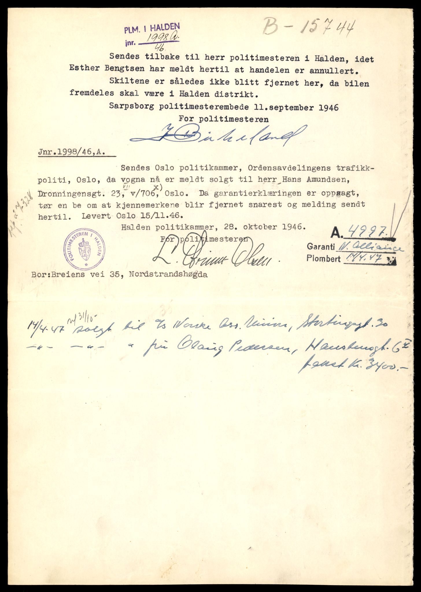 Møre og Romsdal vegkontor - Ålesund trafikkstasjon, AV/SAT-A-4099/F/Fe/L0022: Registreringskort for kjøretøy T 10584 - T 10694, 1927-1998, p. 1158