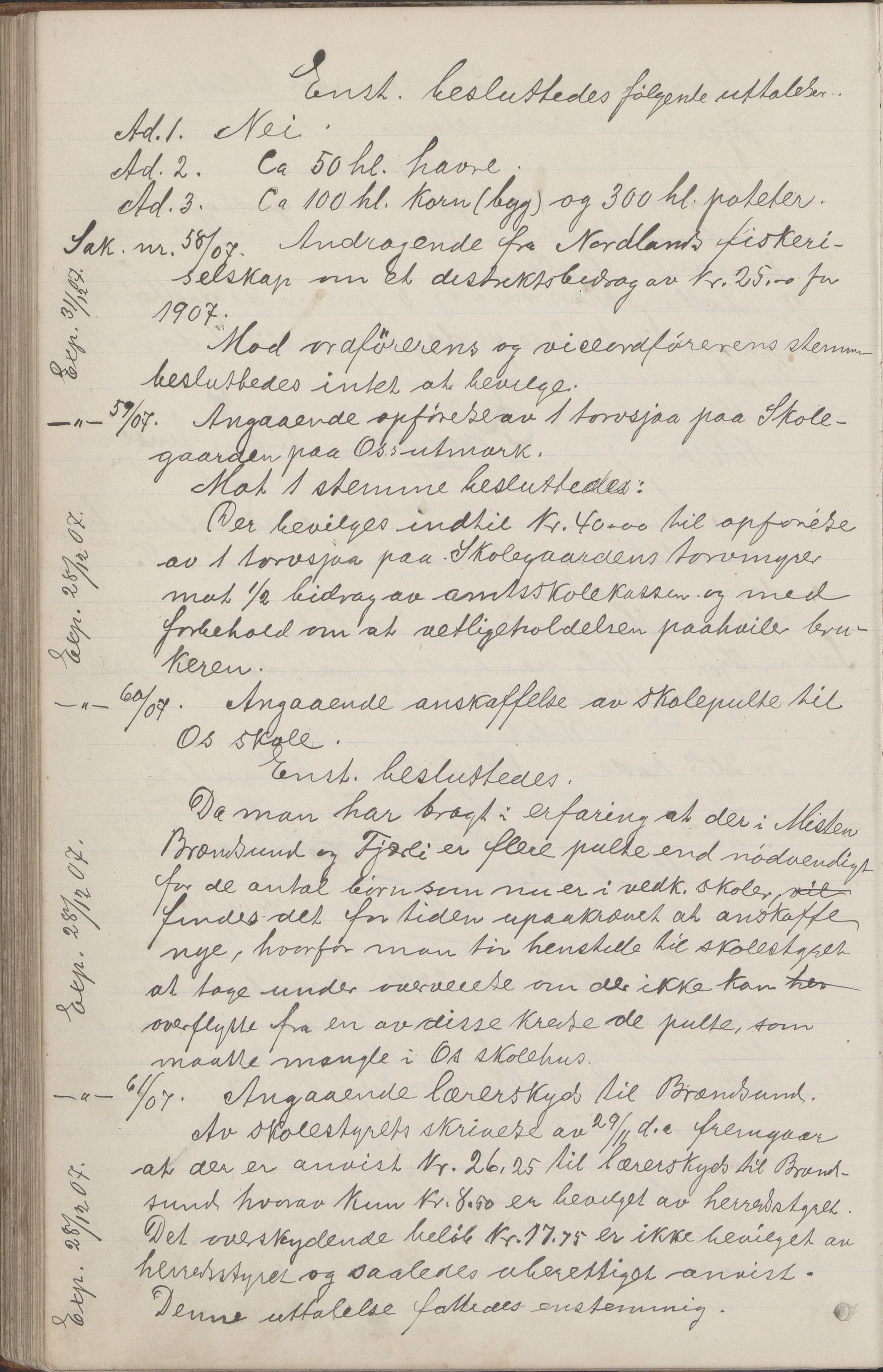 Kjerringøy kommune. Formannskapet, AIN/K-18441.150/A/Aa/L0002: Forhandlingsprotokoll Norfolden- Kjerringø formanskap, 1900-1911