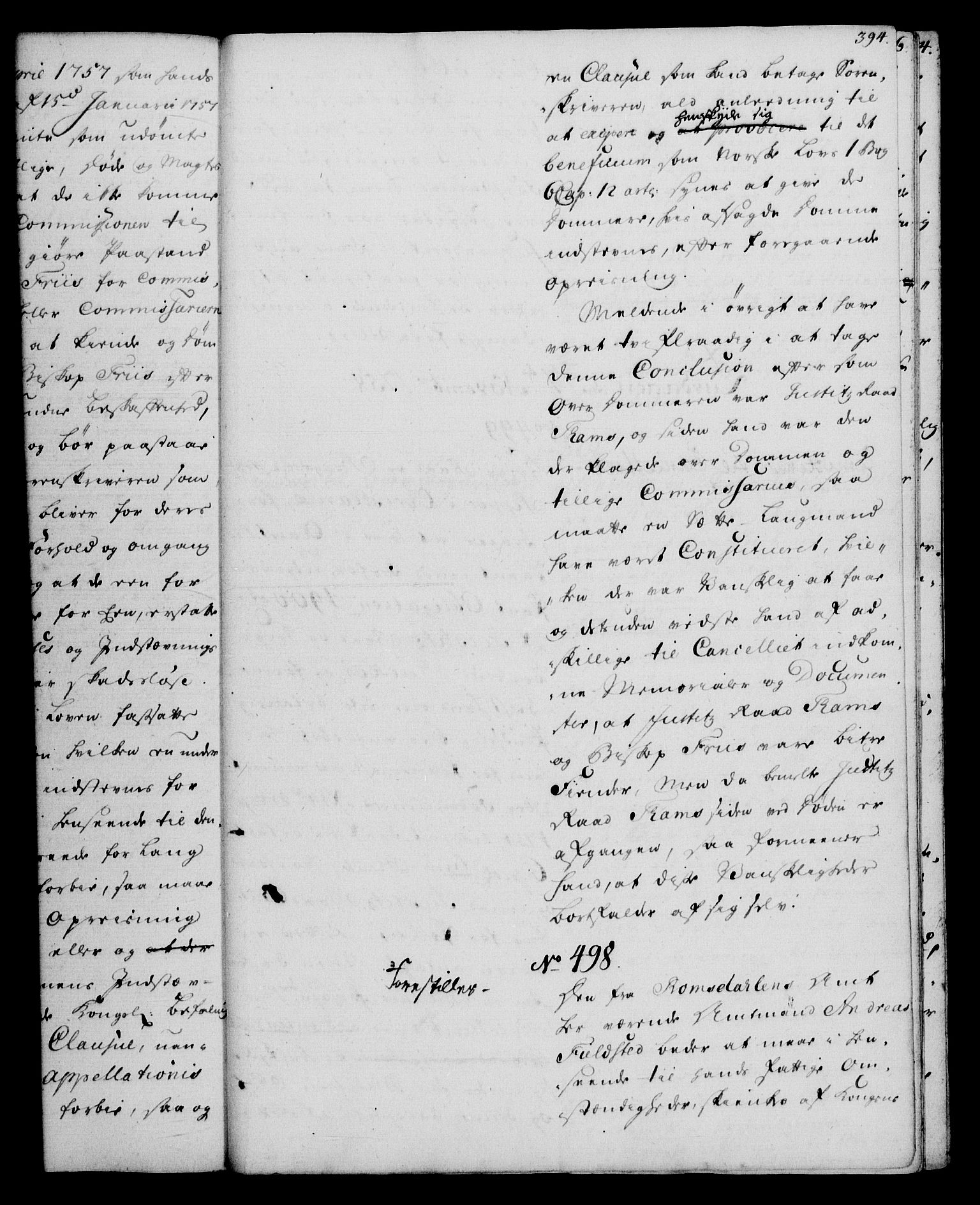 Rentekammeret, Kammerkanselliet, RA/EA-3111/G/Gh/Gha/L0034: Norsk ekstraktmemorialprotokoll (merket RK 53.79), 1756-1759, p. 394