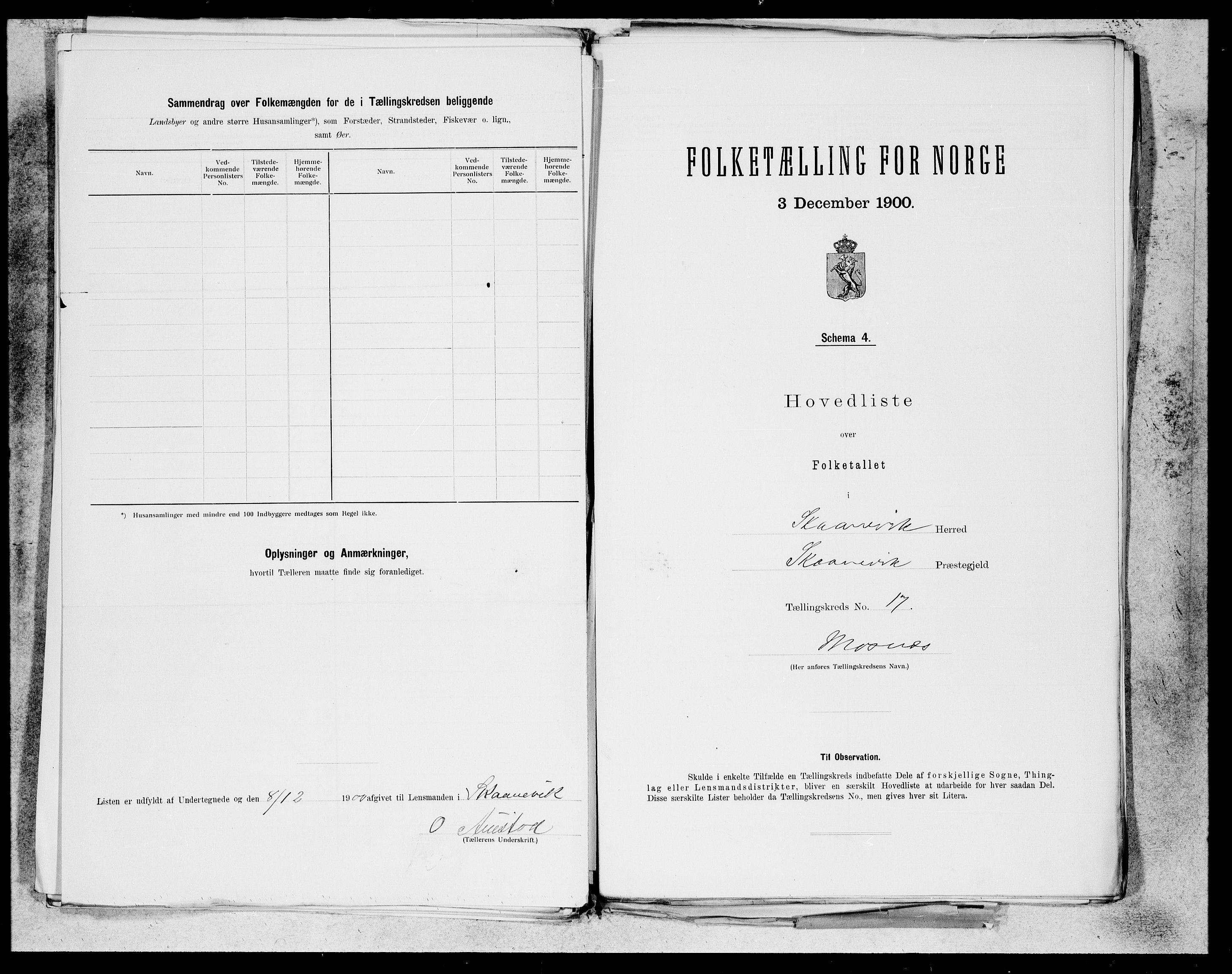 SAB, 1900 census for Skånevik, 1900, p. 33