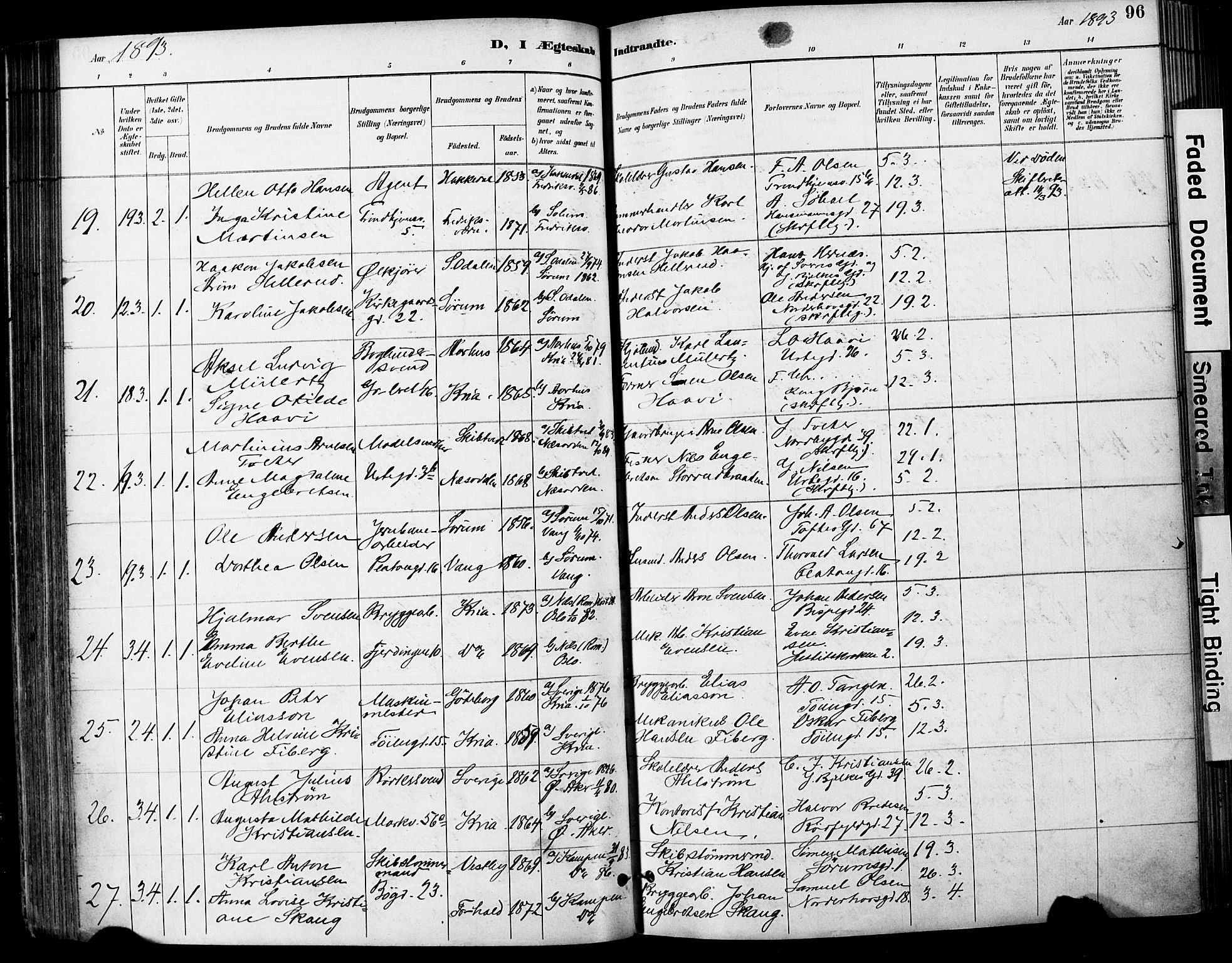 Grønland prestekontor Kirkebøker, AV/SAO-A-10848/F/Fa/L0013: Parish register (official) no. 13, 1887-1906, p. 96