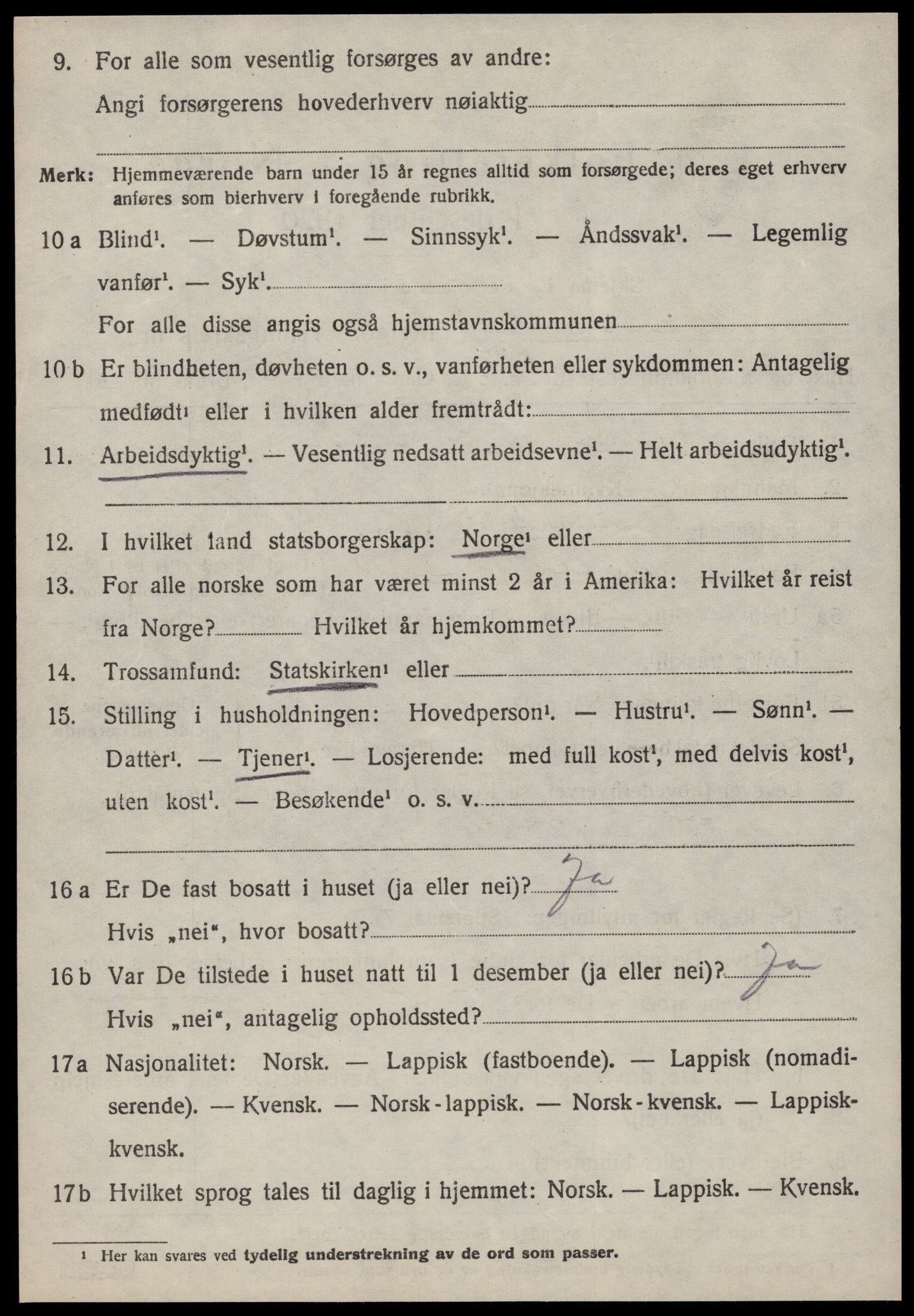 SAT, 1920 census for Meldal, 1920, p. 9994