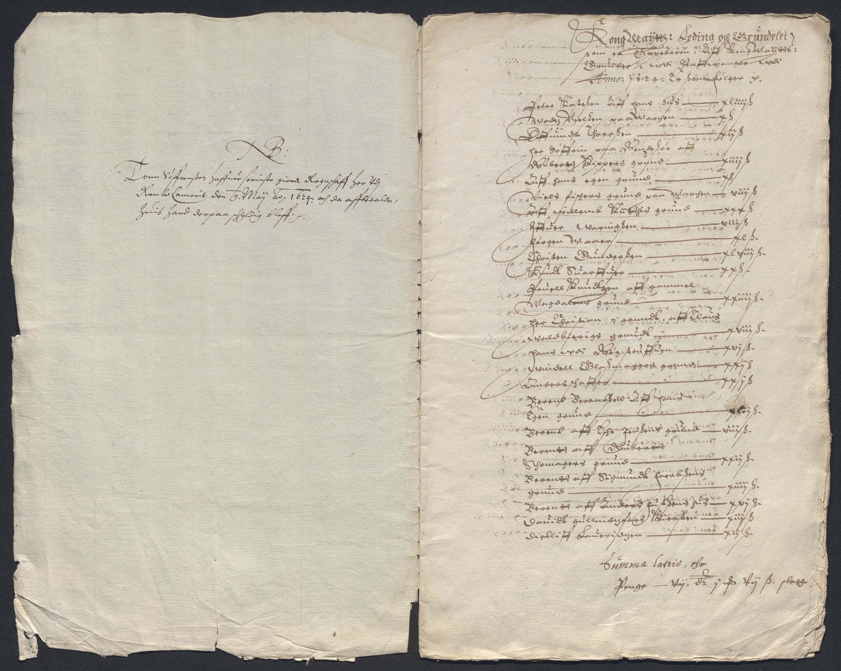 Rentekammeret inntil 1814, Reviderte regnskaper, Byregnskaper, RA/EA-4066/R/Ro/L0298: [O1] By- og kontribusjonsregnskap, 1624-1639, p. 3