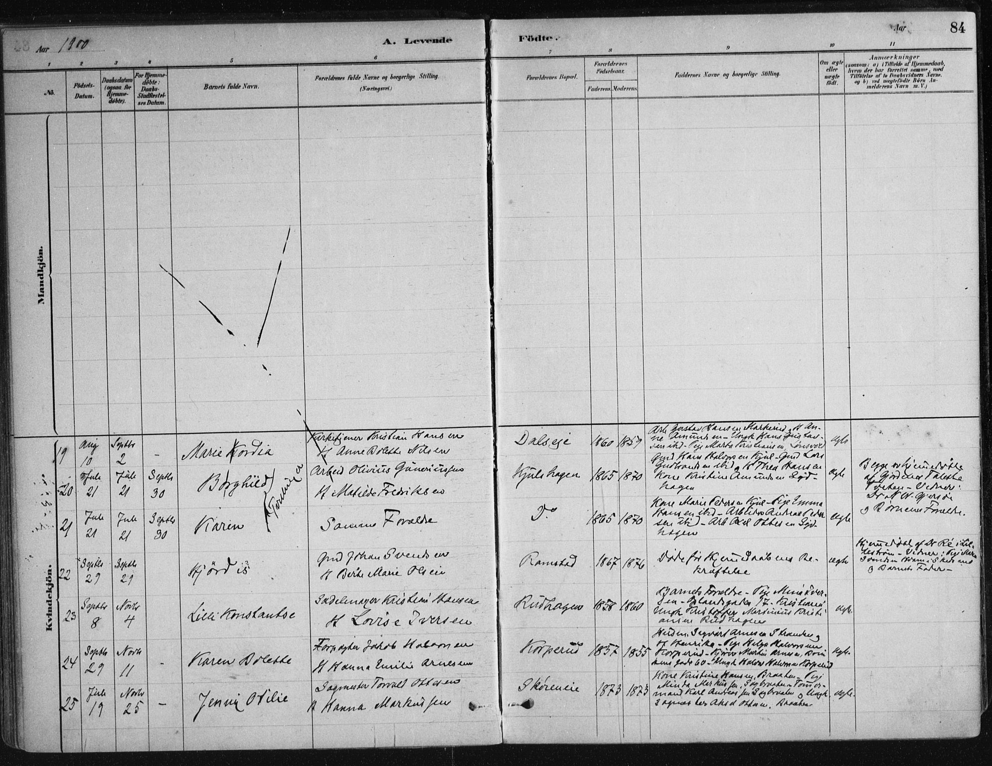 Nittedal prestekontor Kirkebøker, SAO/A-10365a/F/Fa/L0007: Parish register (official) no. I 7, 1879-1901, p. 84