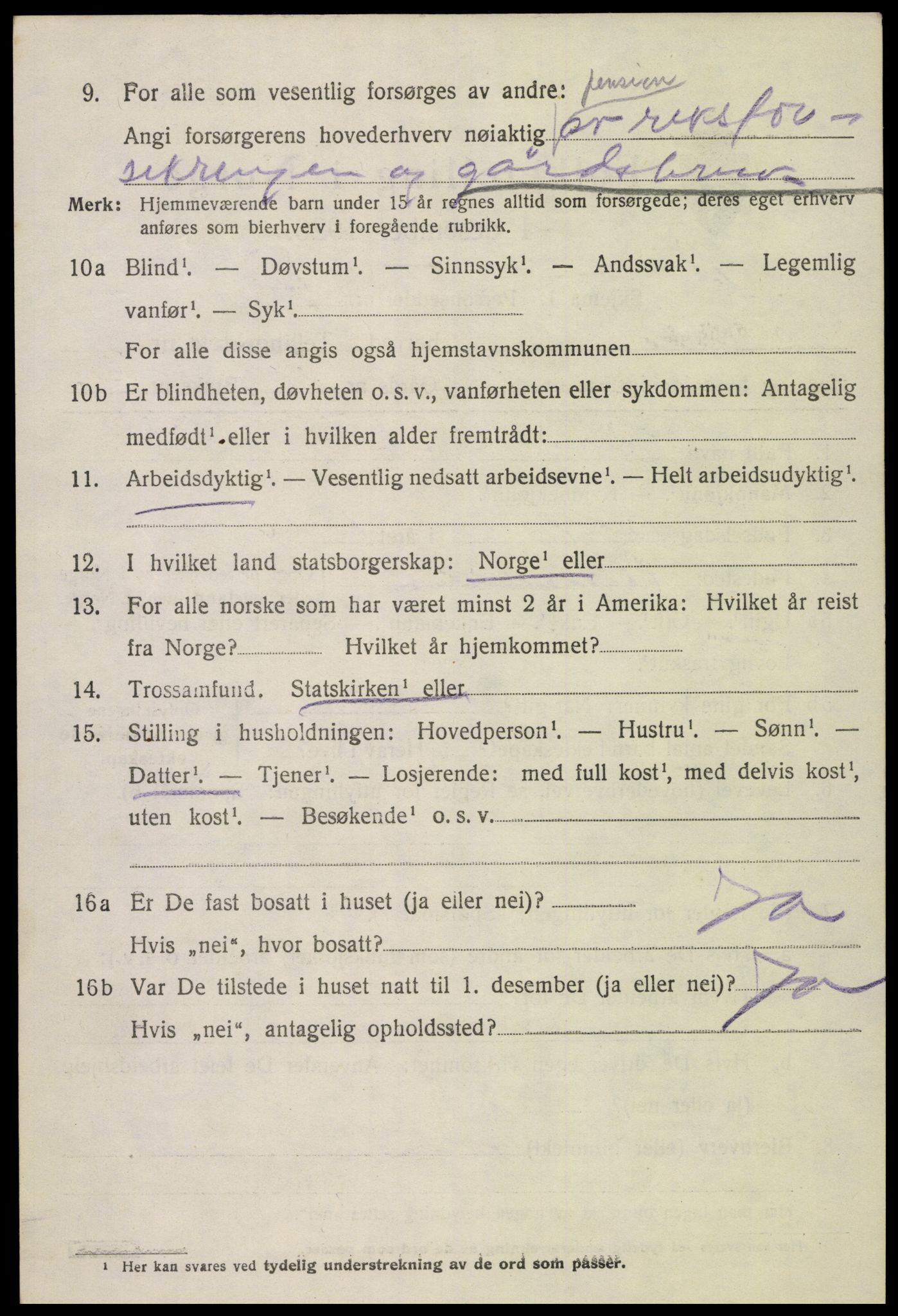 SAK, 1920 census for Hornnes, 1920, p. 694