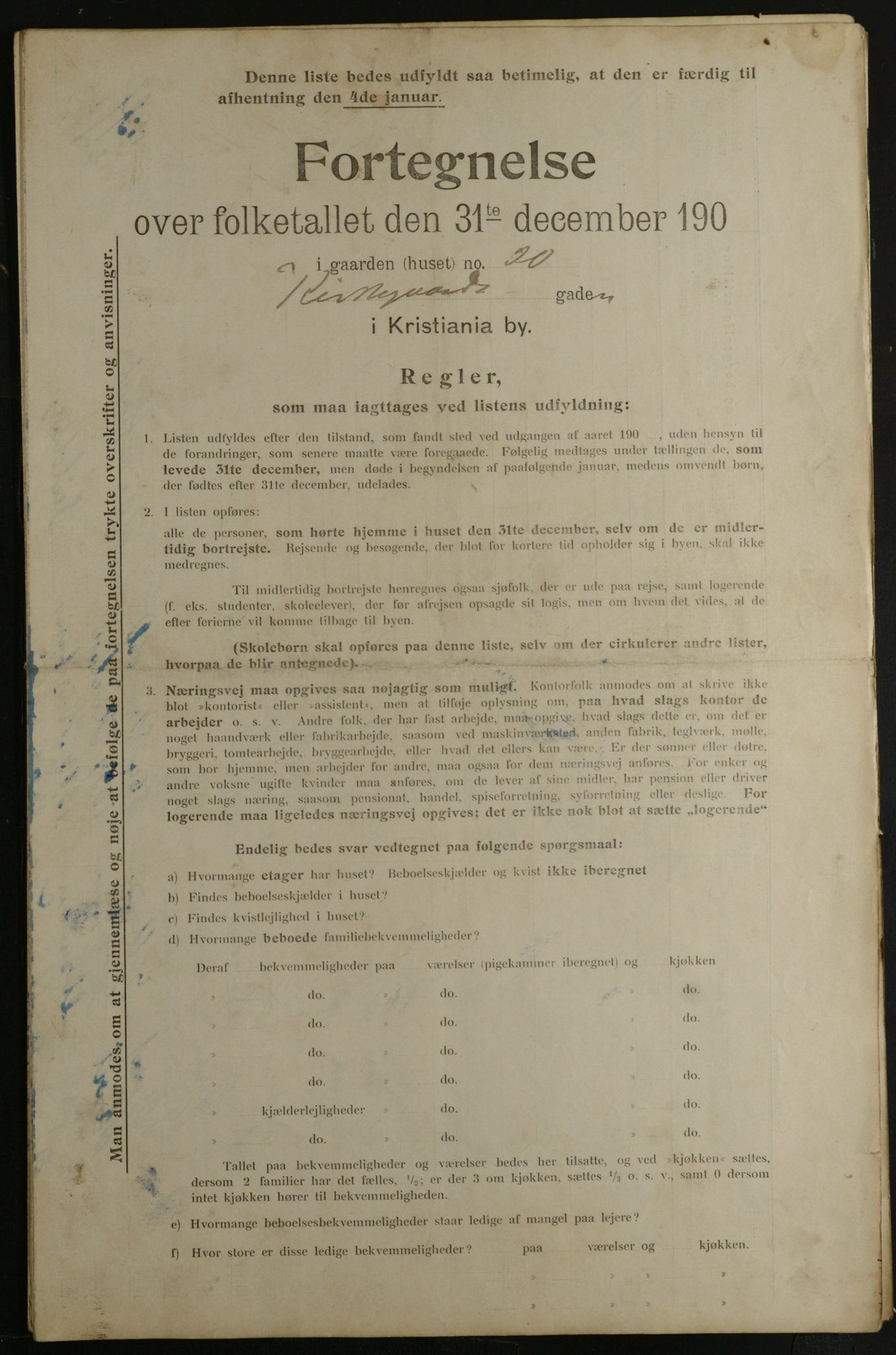 OBA, Municipal Census 1901 for Kristiania, 1901, p. 7882
