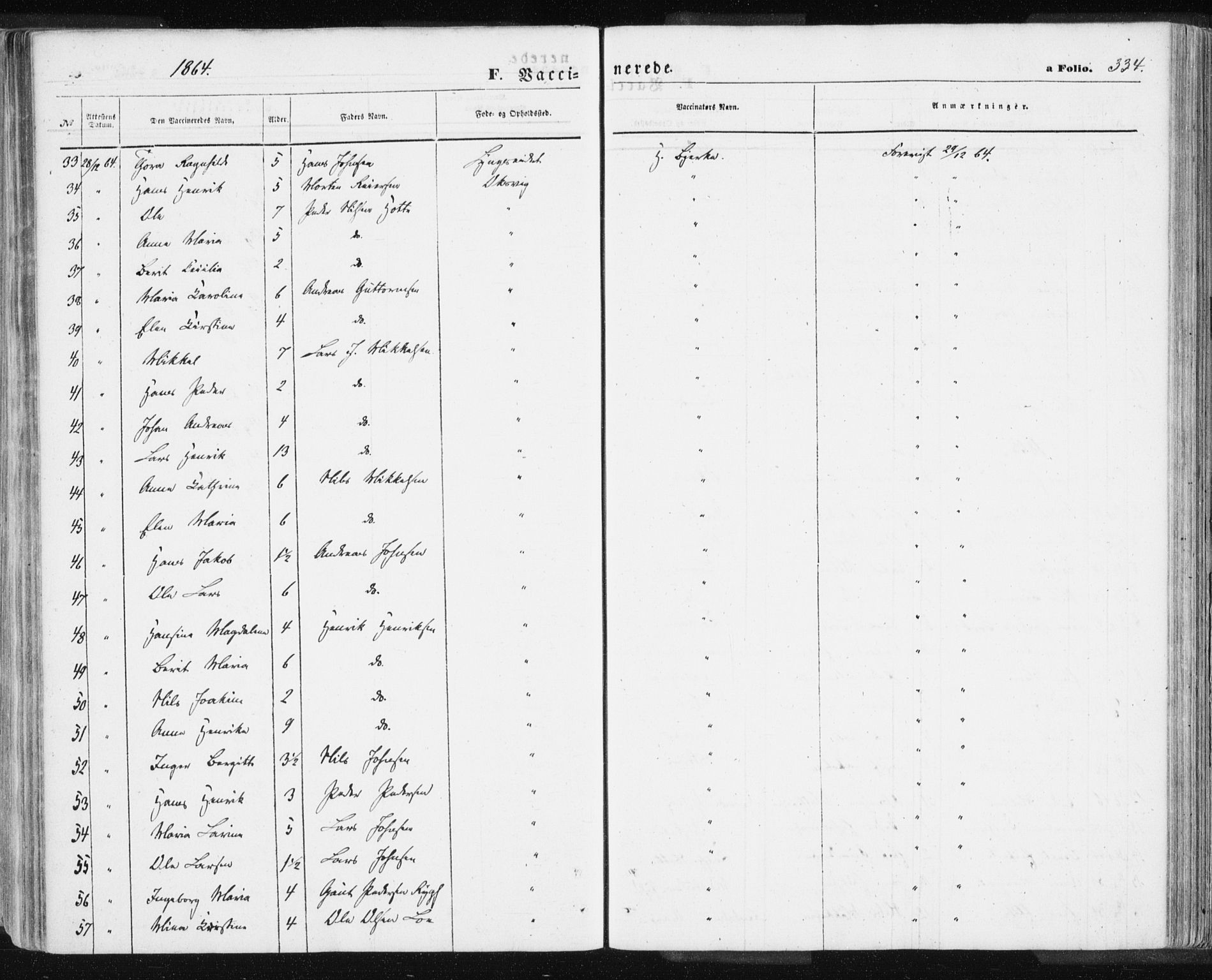 Lyngen sokneprestembete, AV/SATØ-S-1289/H/He/Hea/L0005kirke: Parish register (official) no. 5, 1859-1869, p. 334