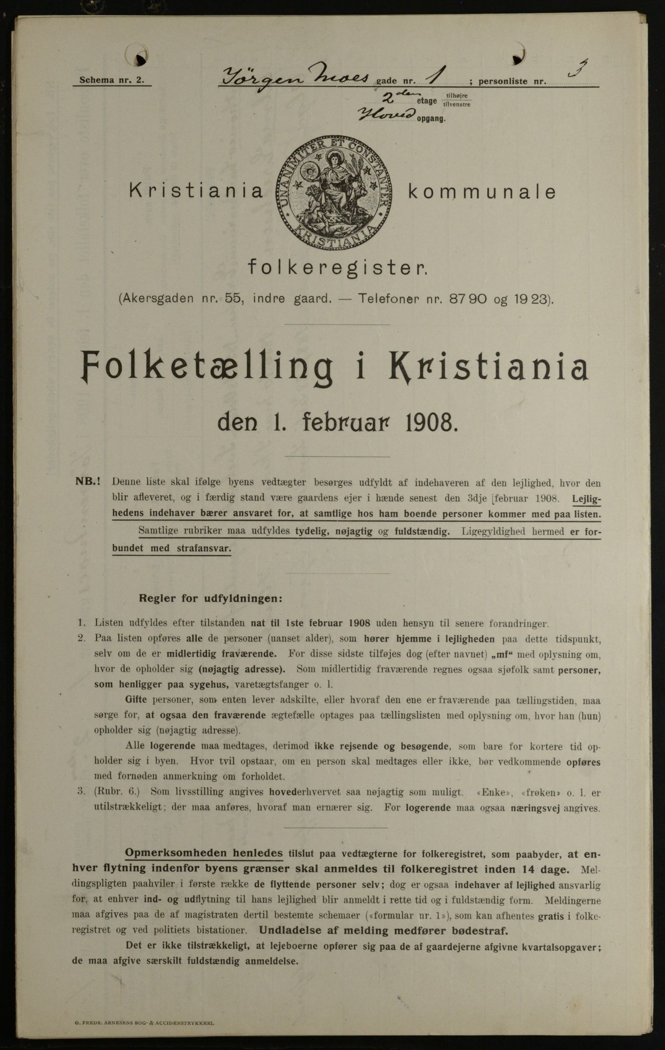 OBA, Municipal Census 1908 for Kristiania, 1908, p. 42649