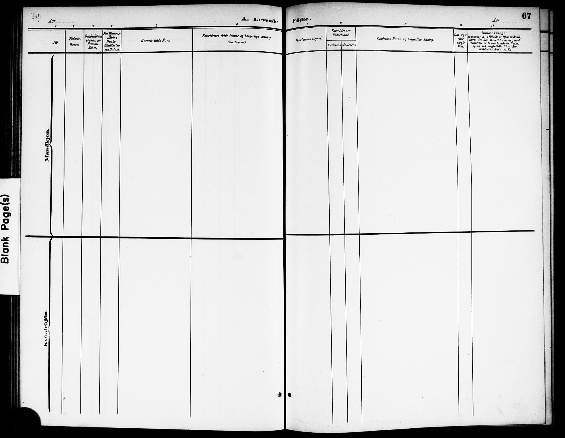 Nes prestekontor Kirkebøker, SAO/A-10410/G/Gb/L0001: Parish register (copy) no. II 1, 1901-1917, p. 67