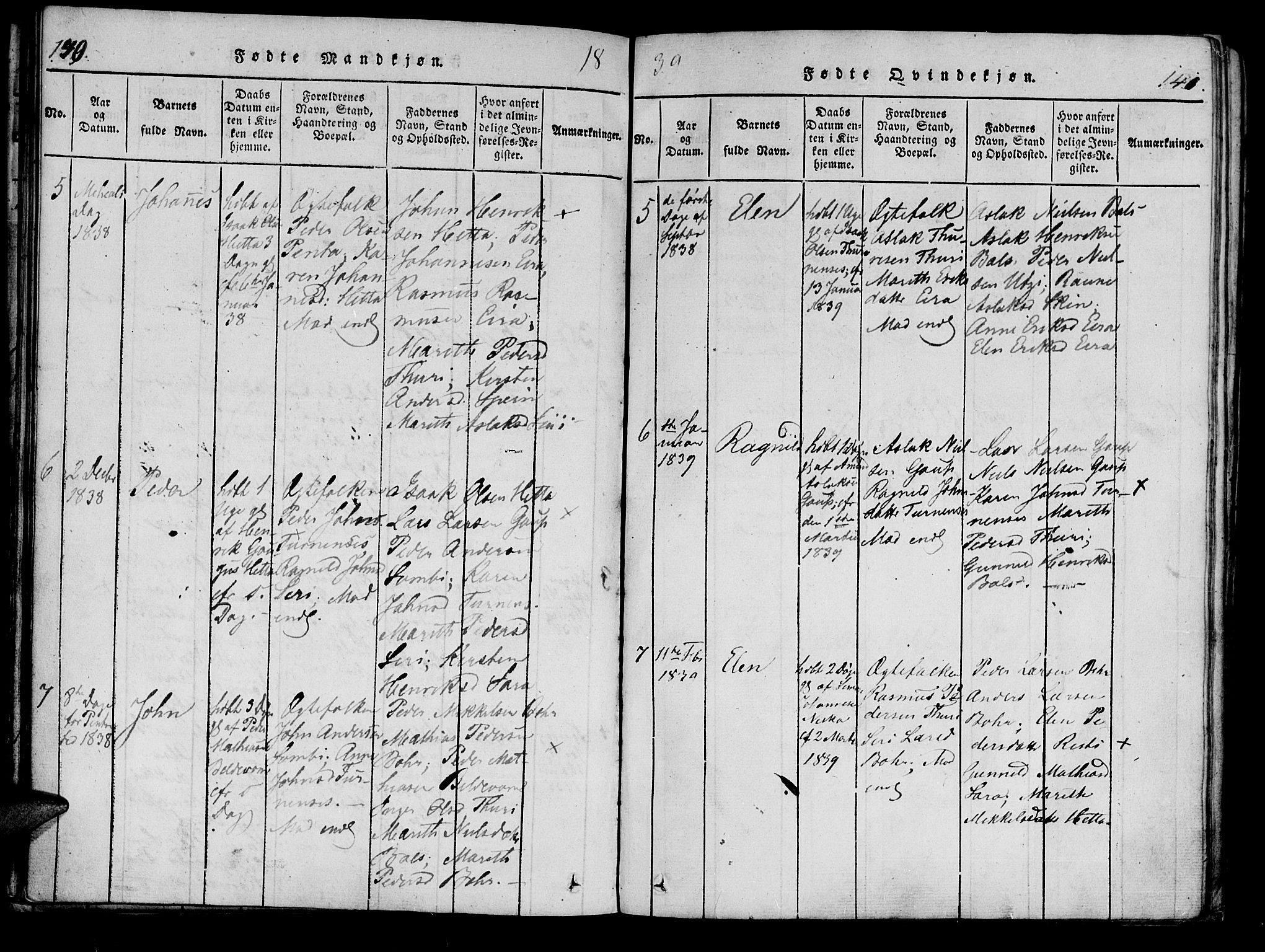 Kistrand/Porsanger sokneprestembete, SATØ/S-1351/H/Ha/L0010.kirke: Parish register (official) no. 10, 1821-1842, p. 140-141