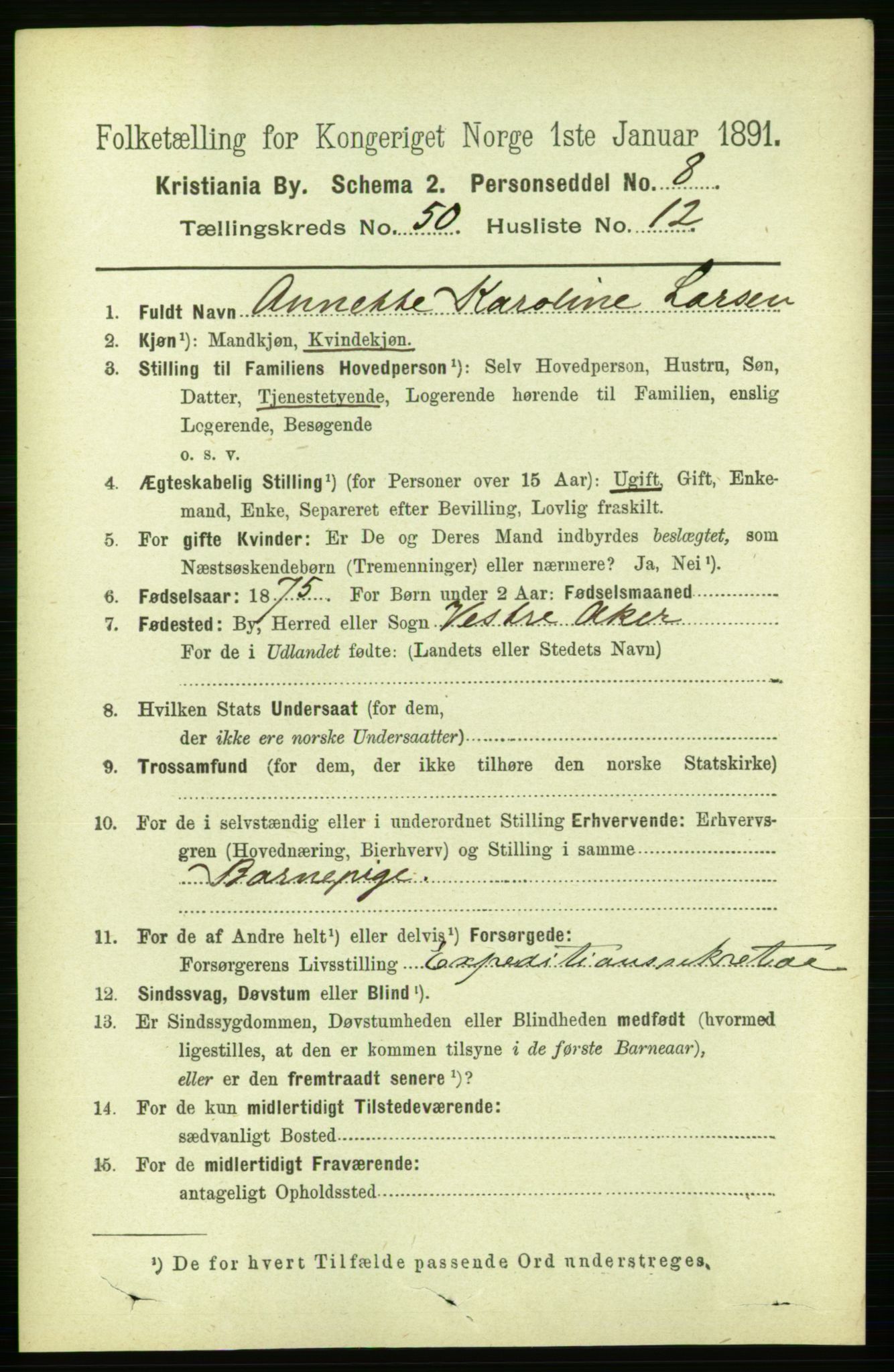 RA, 1891 census for 0301 Kristiania, 1891, p. 29130