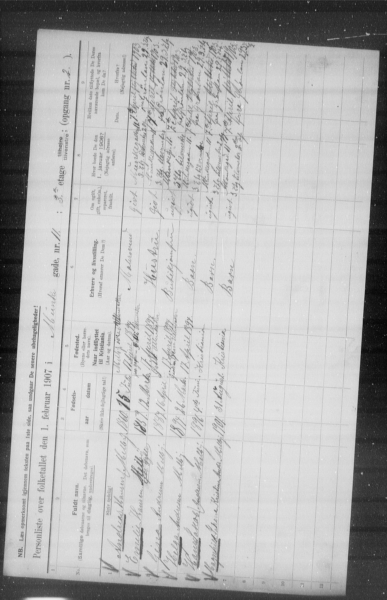 OBA, Municipal Census 1907 for Kristiania, 1907, p. 34800