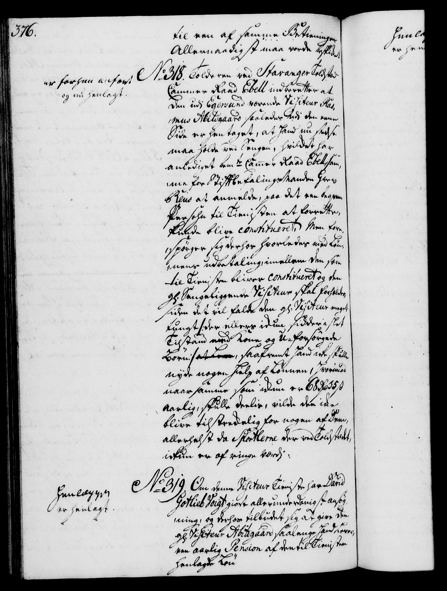 Rentekammeret, Kammerkanselliet, RA/EA-3111/G/Gh/Gha/L0024: Norsk ekstraktmemorialprotokoll (merket RK 53.69), 1742-1743, p. 376