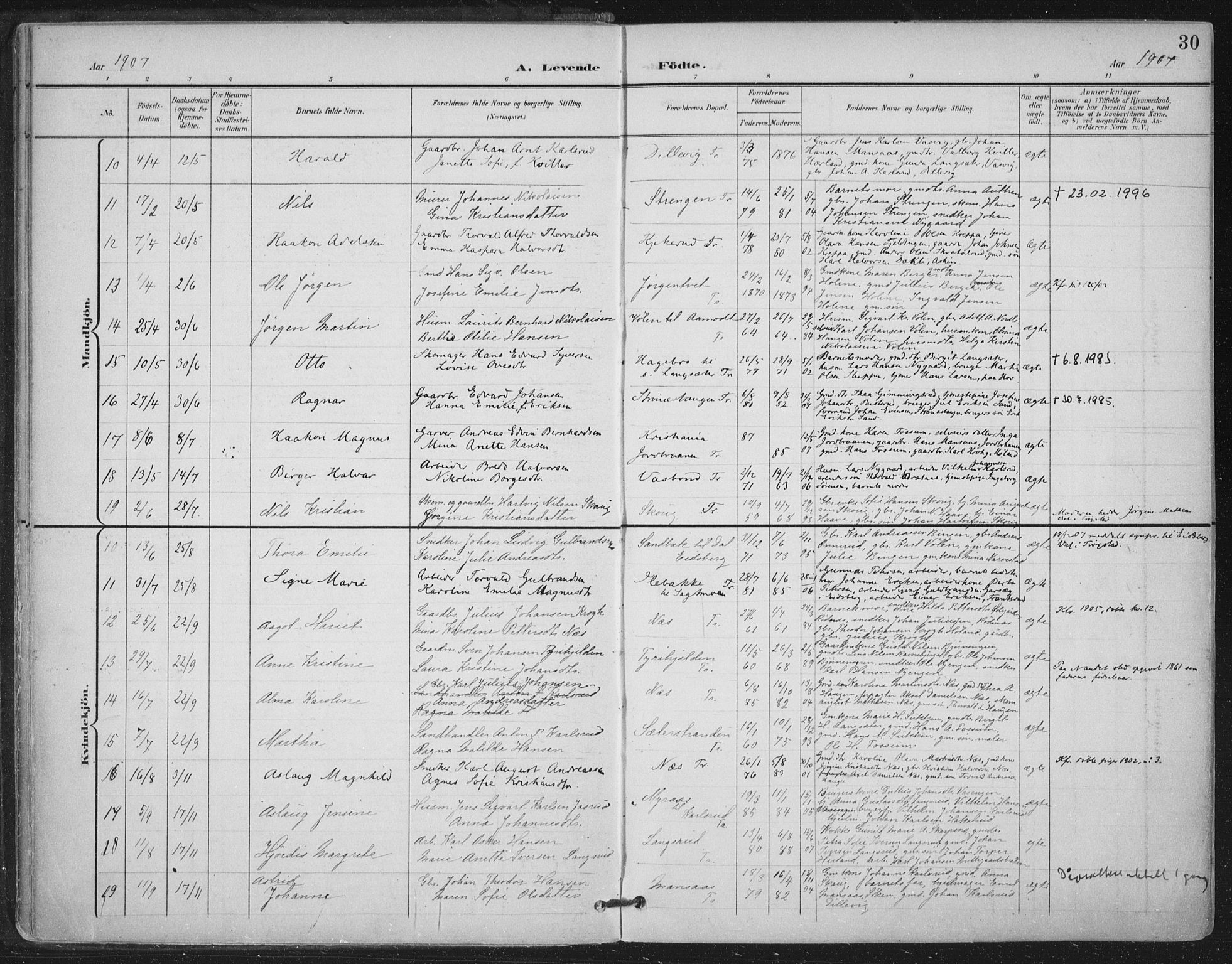 Trøgstad prestekontor Kirkebøker, SAO/A-10925/F/Fa/L0011: Parish register (official) no. I 11, 1899-1919, p. 30