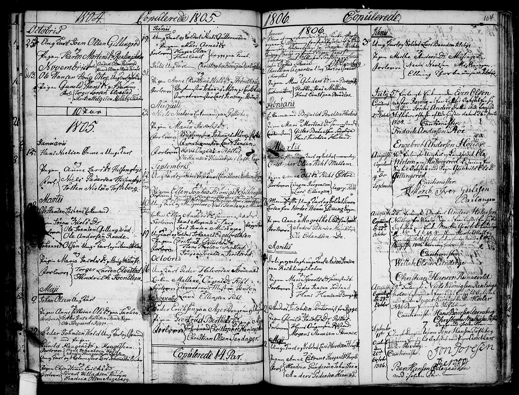 Råde prestekontor kirkebøker, AV/SAO-A-2009/F/Fa/L0002: Parish register (official) no. 2, 1762-1806, p. 104
