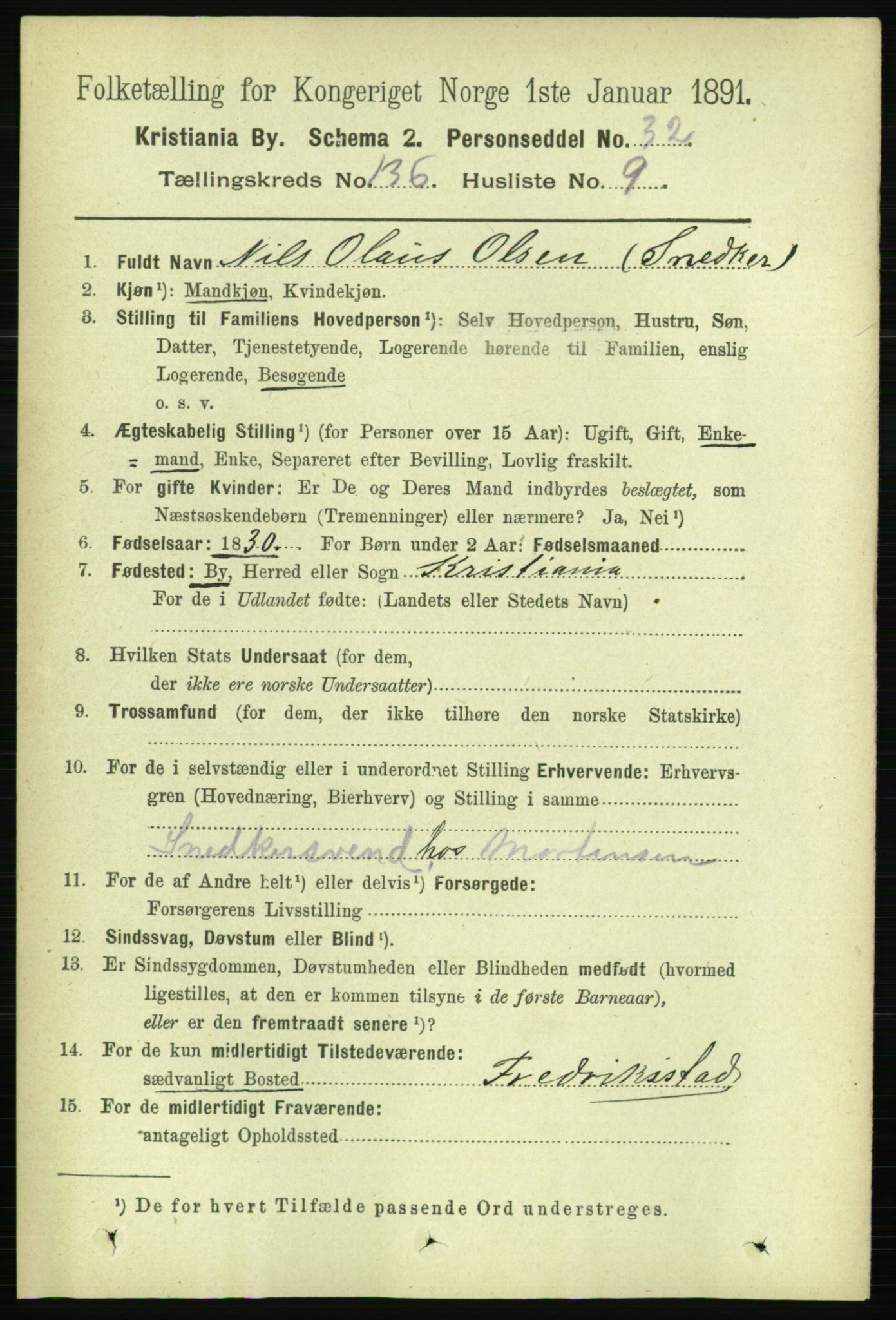 RA, 1891 census for 0301 Kristiania, 1891, p. 75502