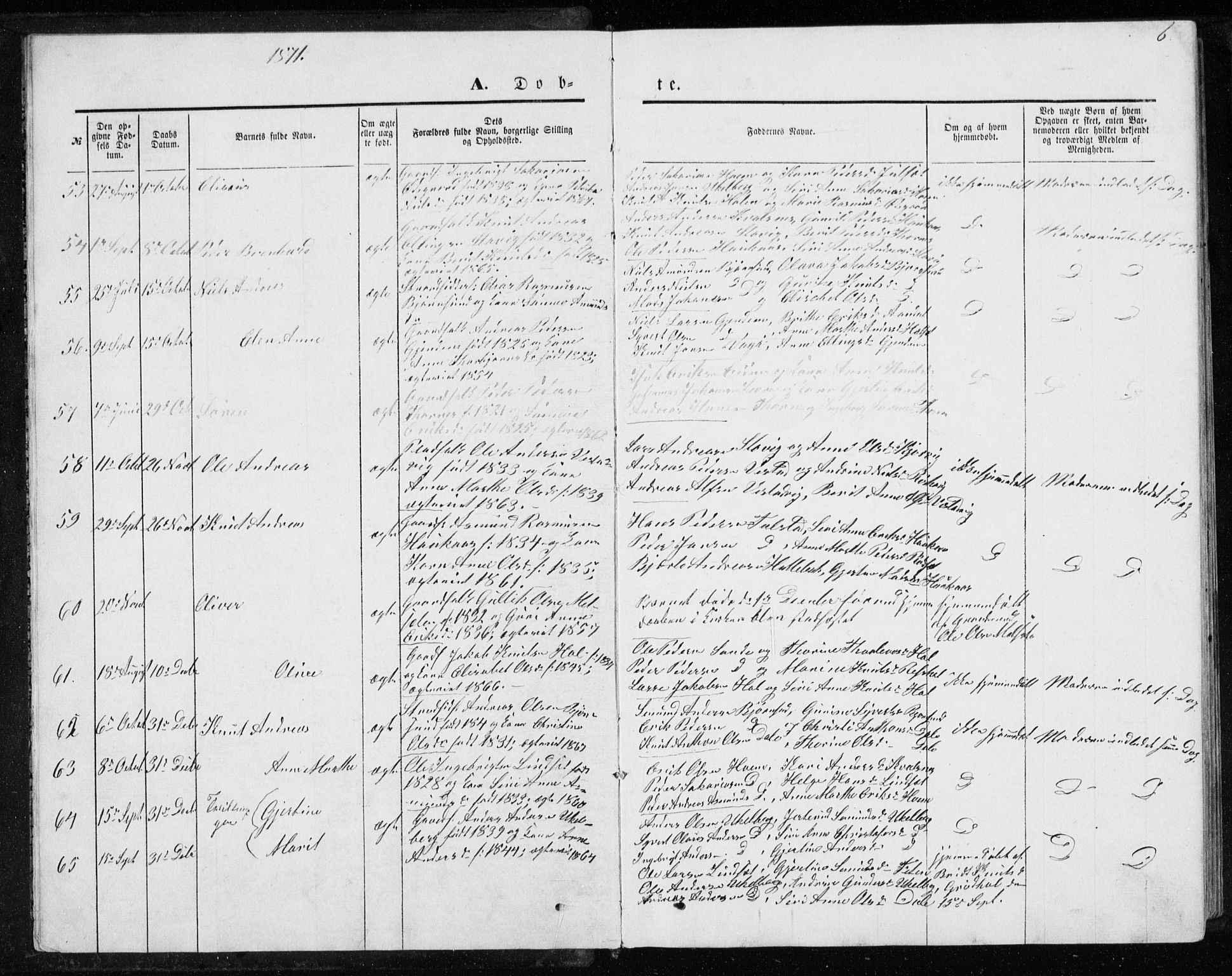 Ministerialprotokoller, klokkerbøker og fødselsregistre - Møre og Romsdal, AV/SAT-A-1454/565/L0754: Parish register (copy) no. 565C03, 1870-1896, p. 6
