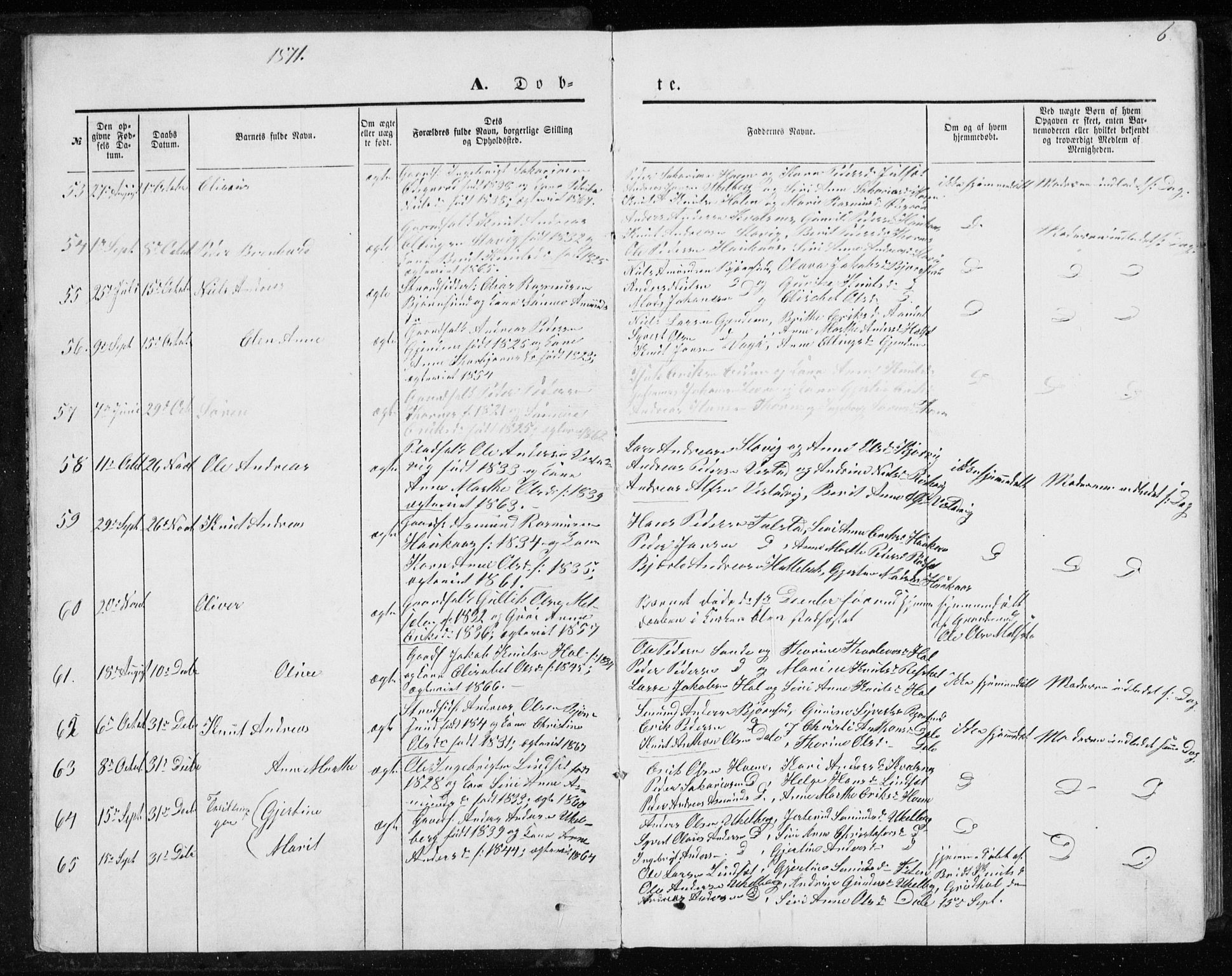 Ministerialprotokoller, klokkerbøker og fødselsregistre - Møre og Romsdal, AV/SAT-A-1454/565/L0754: Parish register (copy) no. 565C03, 1870-1896, p. 6