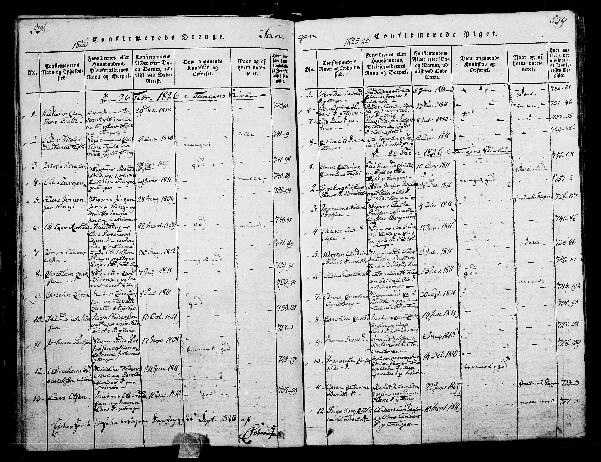 Skoger kirkebøker, SAKO/A-59/F/Fa/L0002: Parish register (official) no. I 2 /2, 1814-1842, p. 538-539