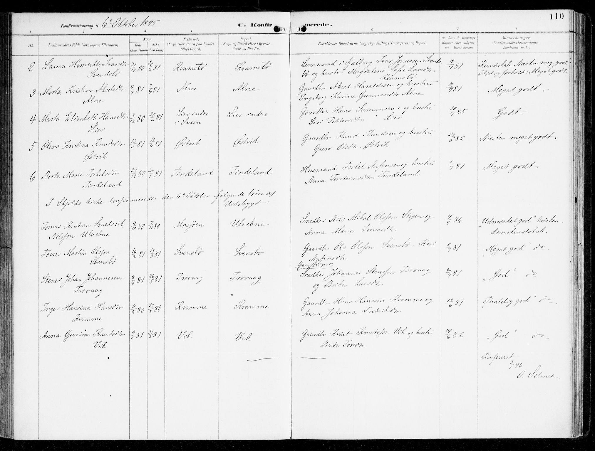 Sveio Sokneprestembete, AV/SAB-A-78501/H/Haa: Parish register (official) no. D 2, 1894-1916, p. 110