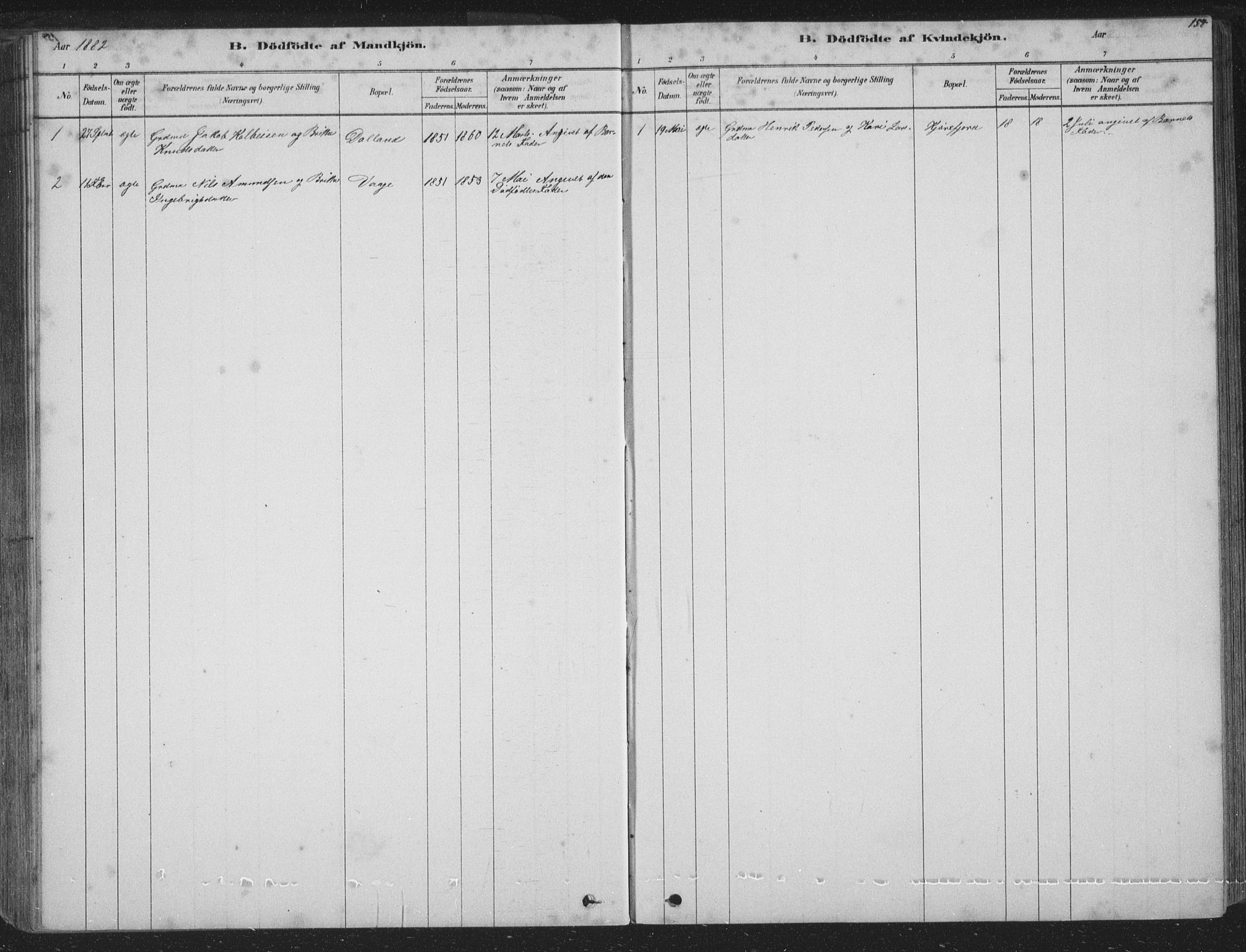 Tysnes sokneprestembete, AV/SAB-A-78601/H/Hab: Parish register (copy) no. B 2, 1878-1918, p. 154