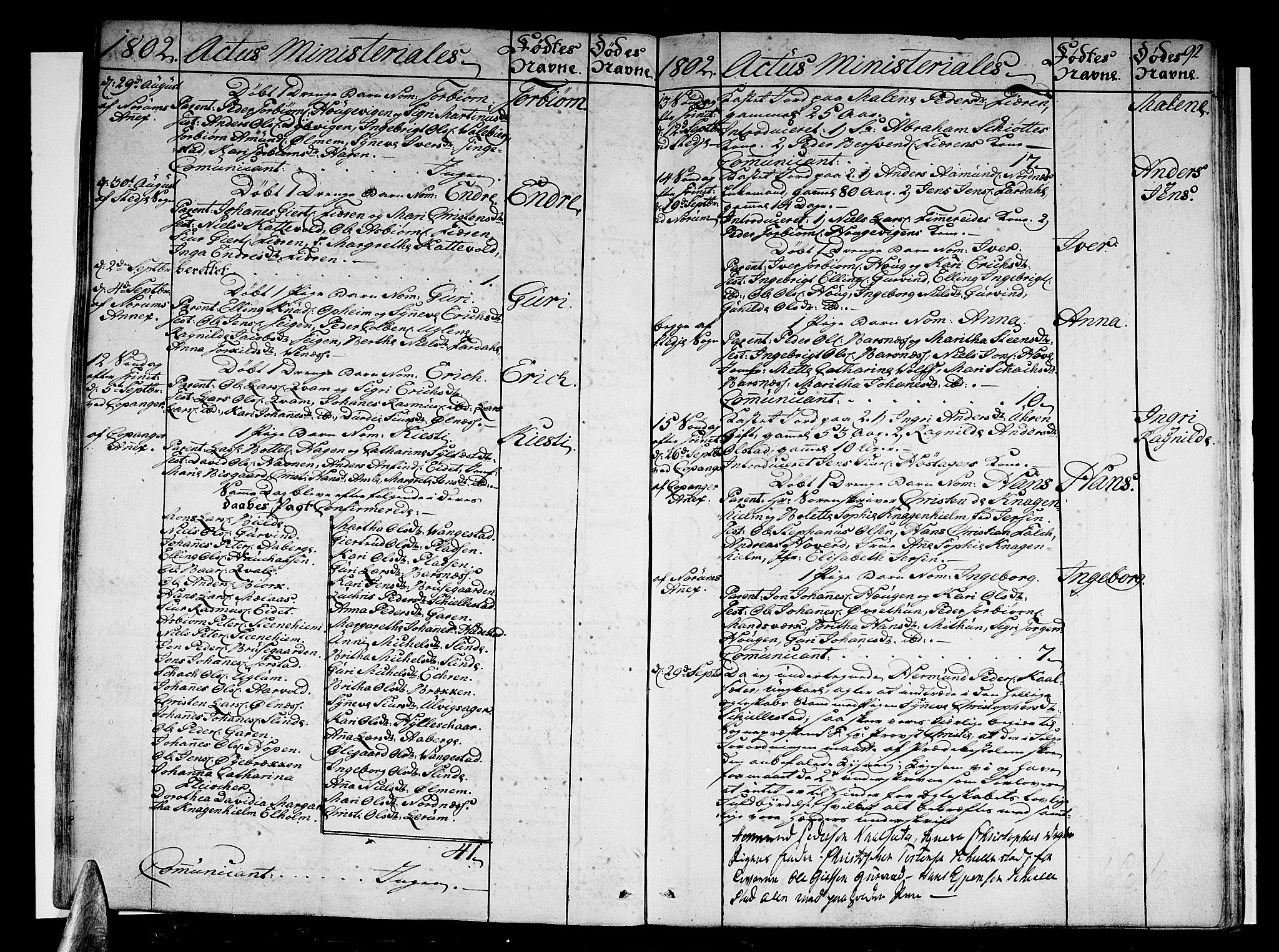 Sogndal sokneprestembete, AV/SAB-A-81301/H/Haa/Haaa/L0008: Parish register (official) no. A 8, 1795-1809, p. 92