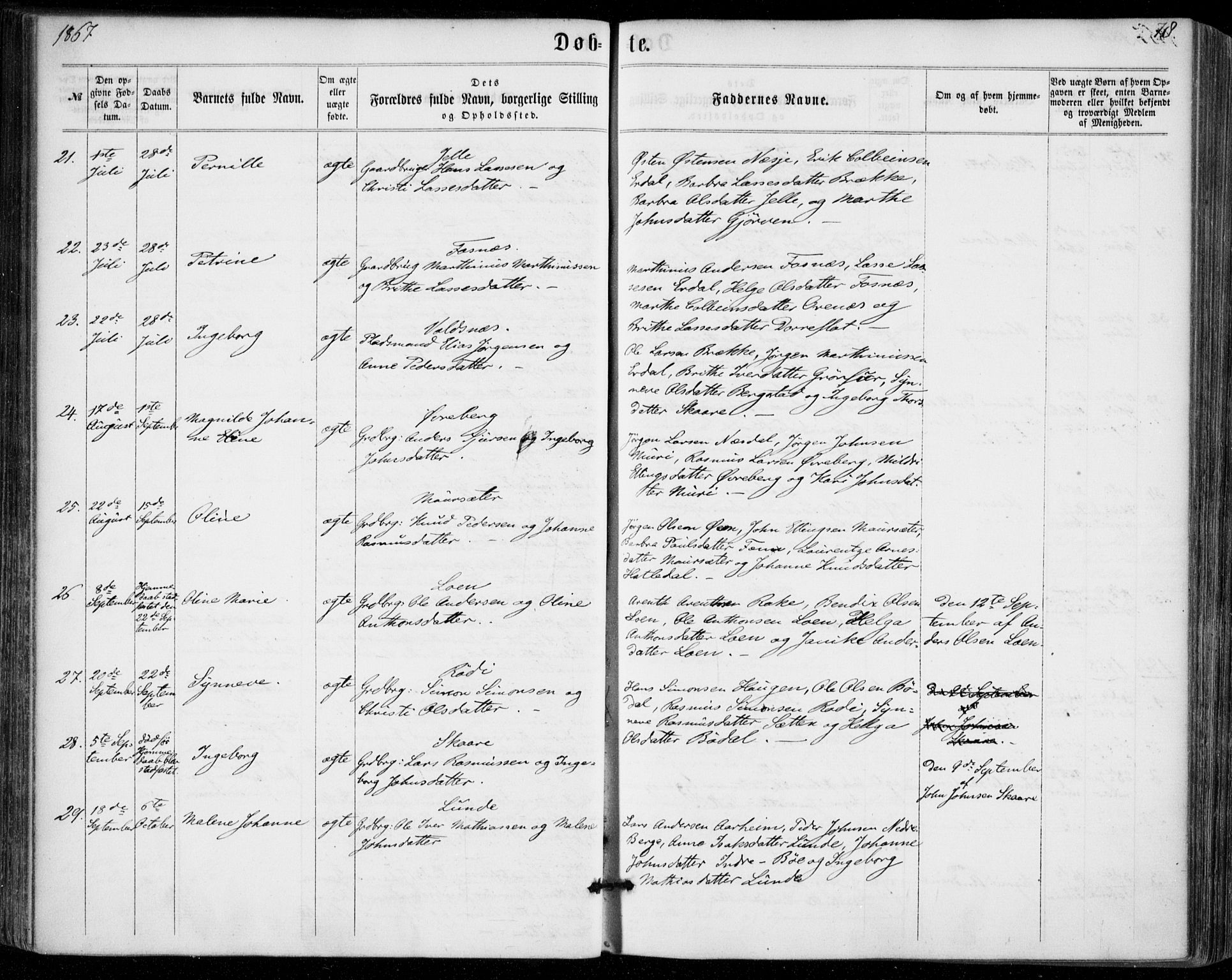 Stryn Sokneprestembete, SAB/A-82501: Parish register (official) no. A 3, 1862-1877, p. 78