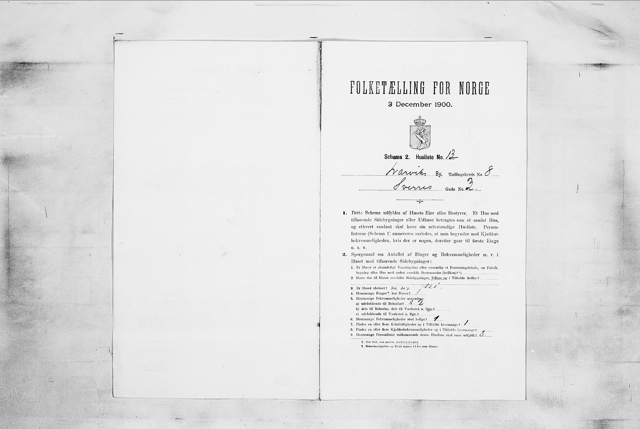 RA, 1900 census for Larvik, 1900, p. 757