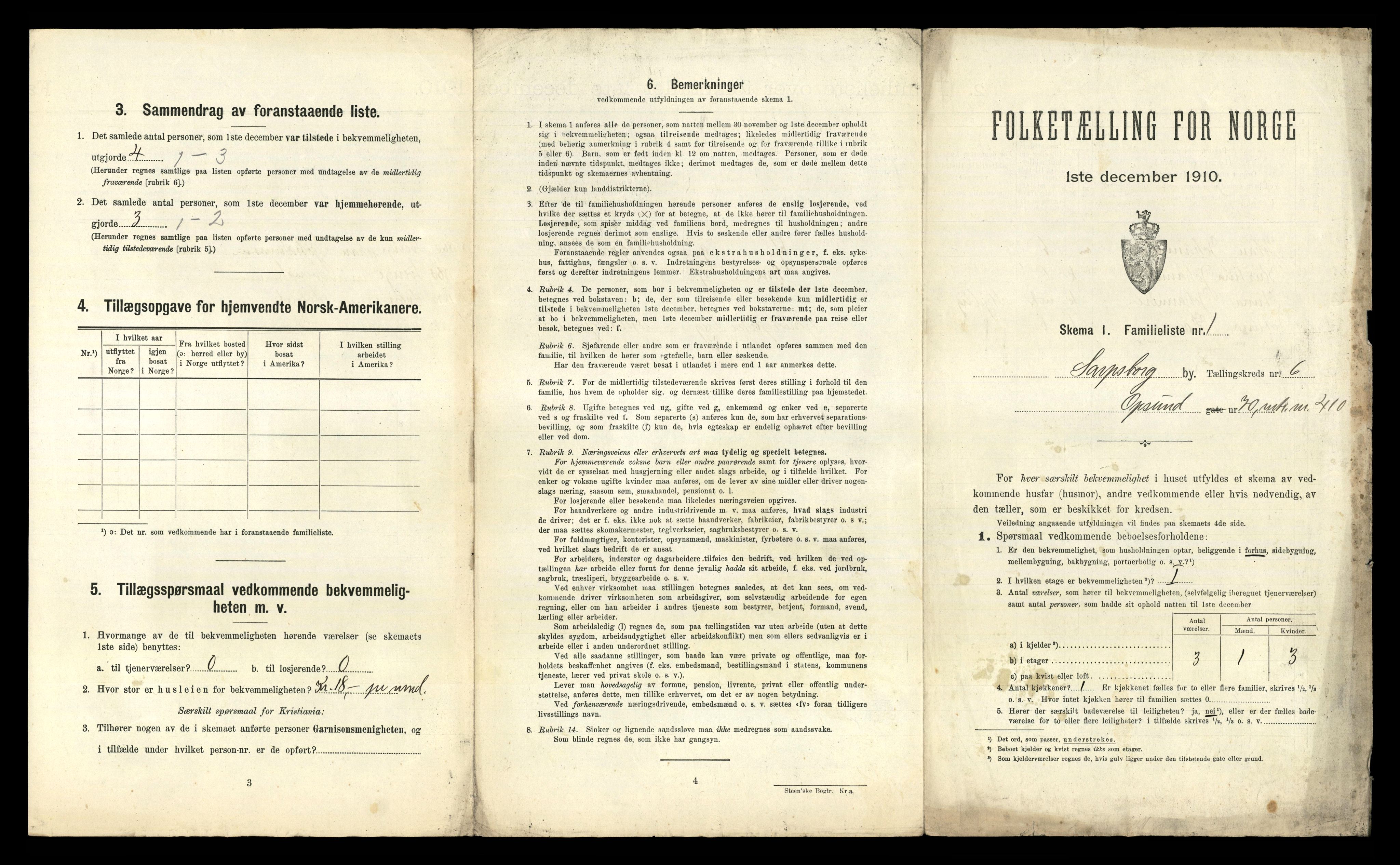 RA, 1910 census for Sarpsborg, 1910, p. 4013