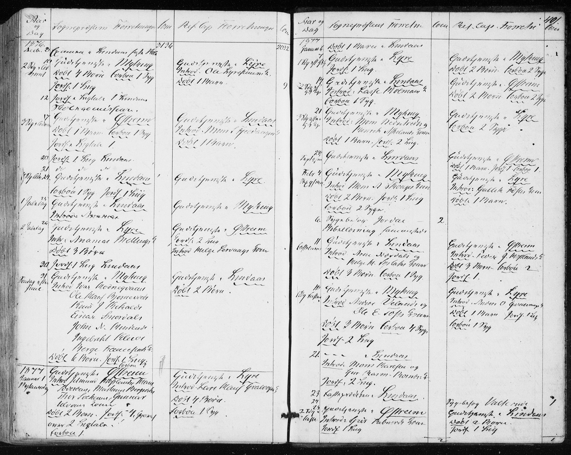 Lindås Sokneprestembete, AV/SAB-A-76701/H/Haa/Haaa/L0016: Parish register (official) no. A 16, 1863-1875, p. 401