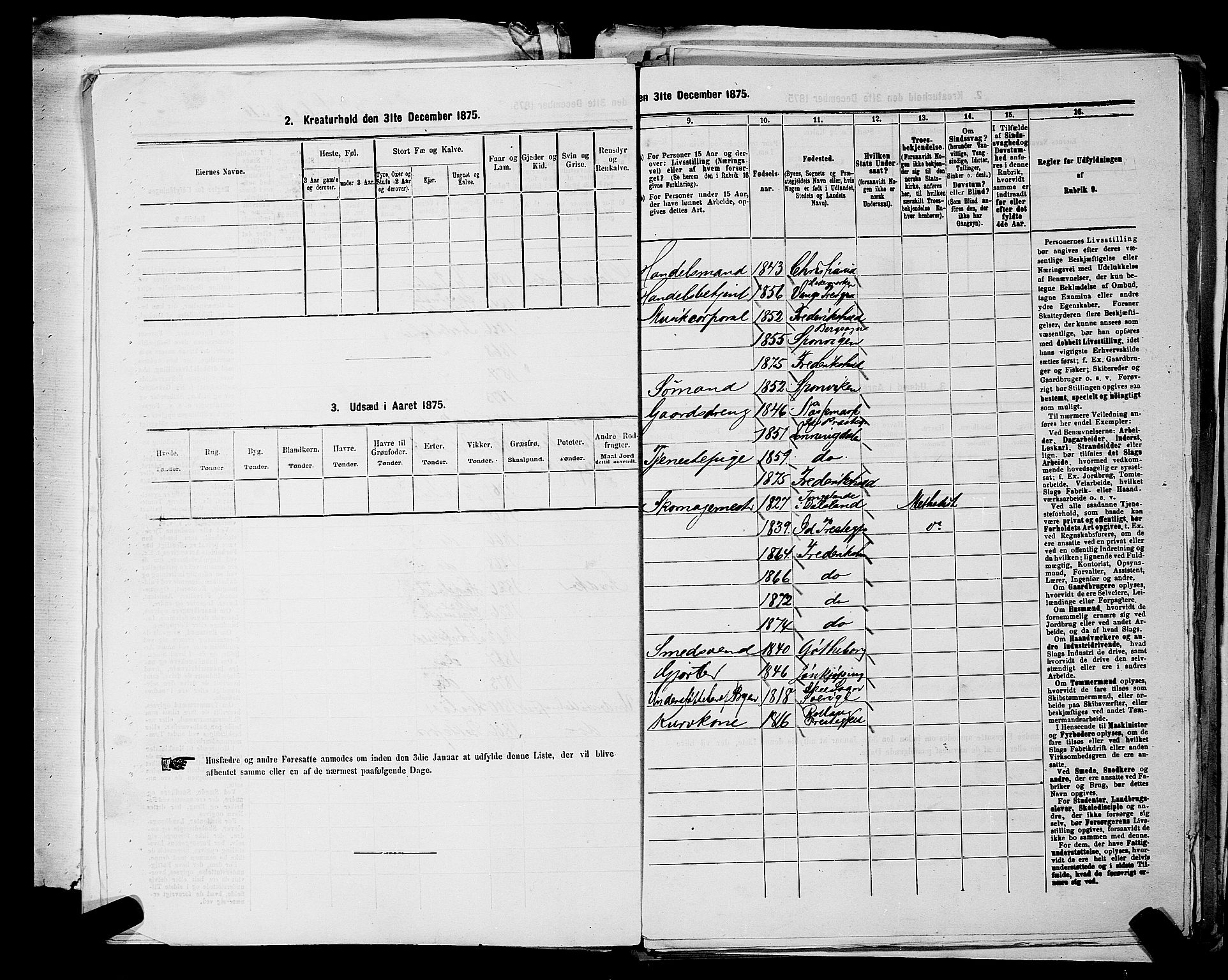 RA, 1875 census for 0101P Fredrikshald, 1875, p. 1136